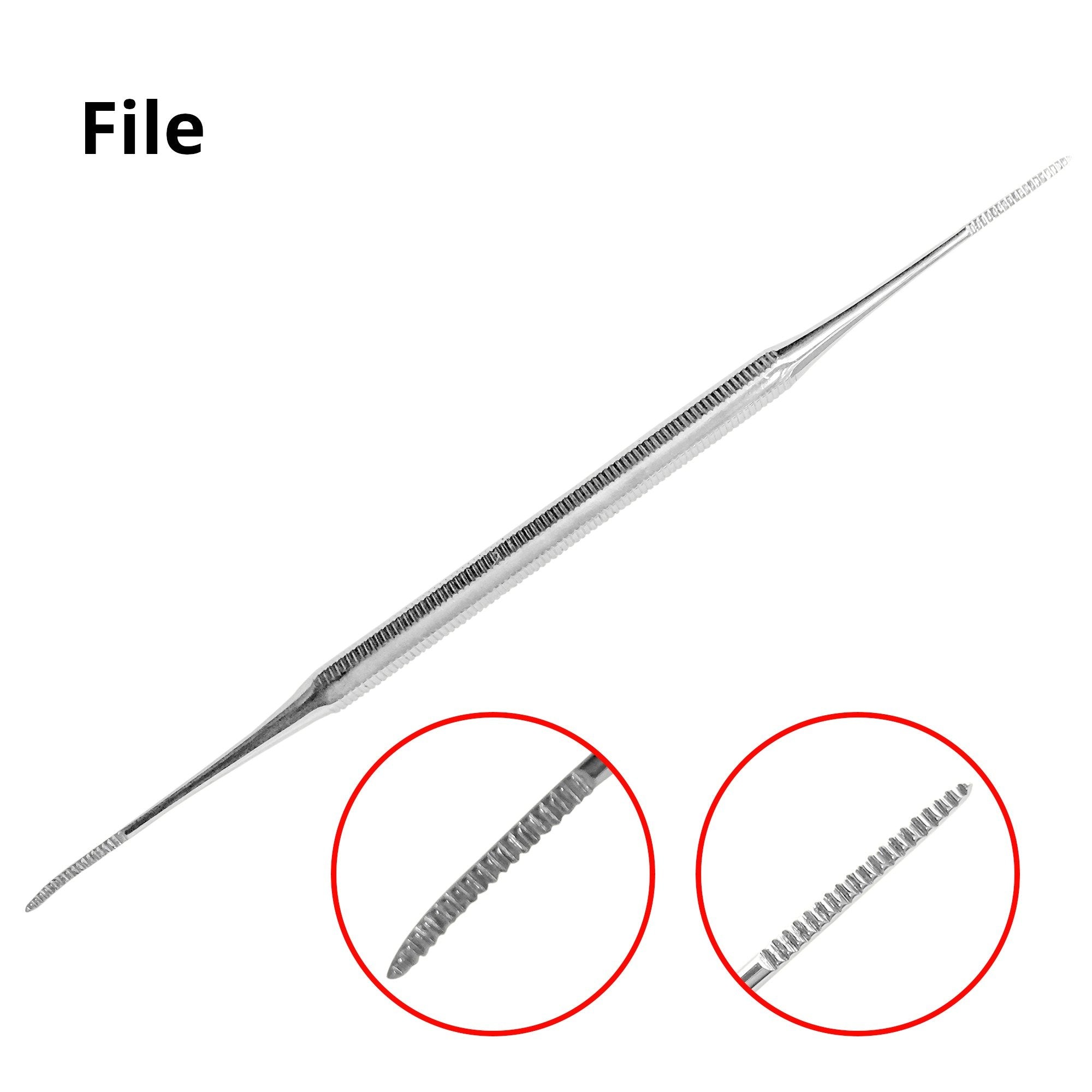 Kohm KP-7100 Ingrown Toenail Tool Kit, File & Lifter Set - Professional Grade, Stainless Steel, Ingrown Toe Nail Pedicure Tools, Podiatry Tools Blacks File and Under Nail Cleaner