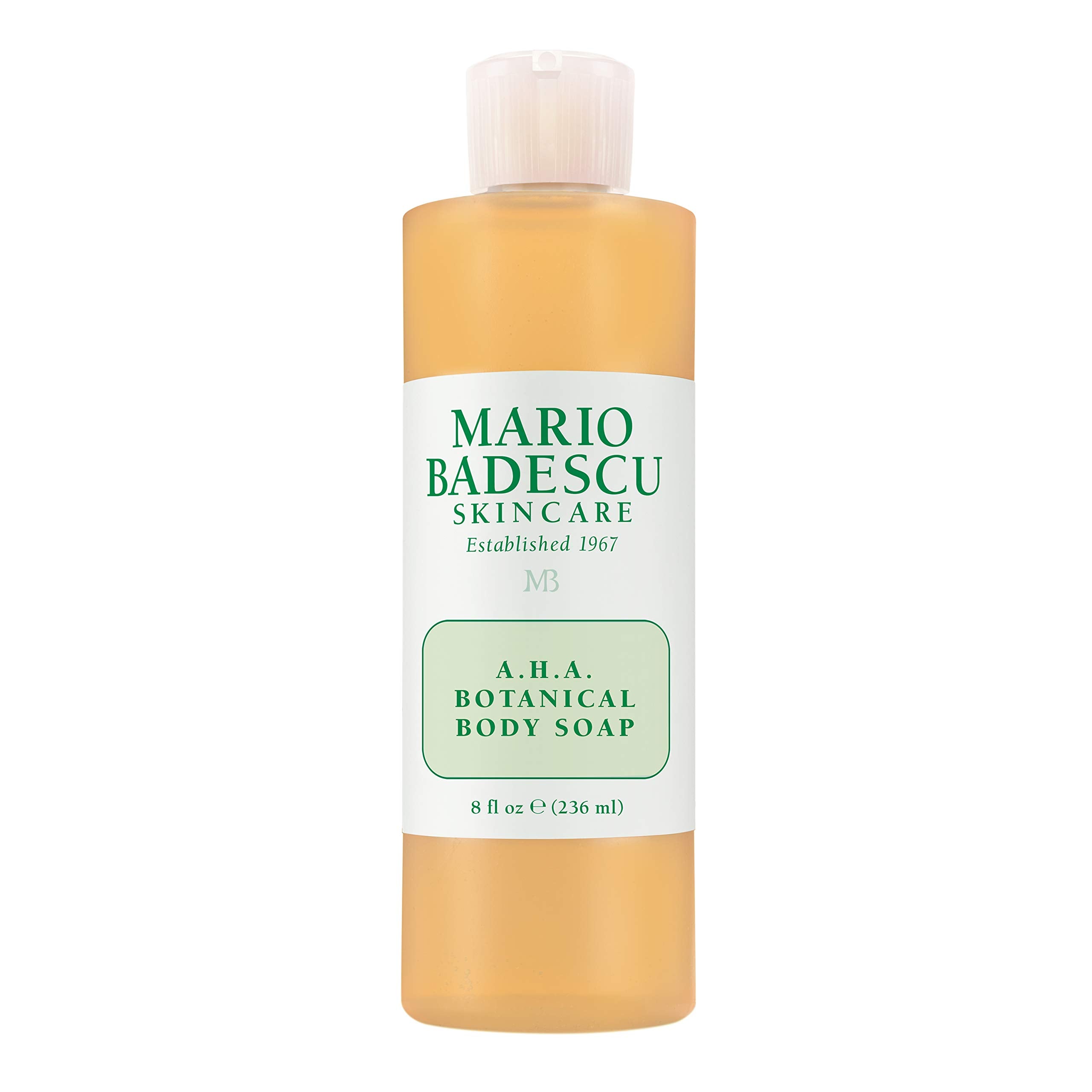 Mario Badescu AHA Botanical Body Wash Moisturizing, Clarifying and Gentle Exfoliating Wash for Brighter, Softer and Smoother Skin, Body Soap Infused with Glycolic Acid & Fruit Enzymes, 8 Fl Oz