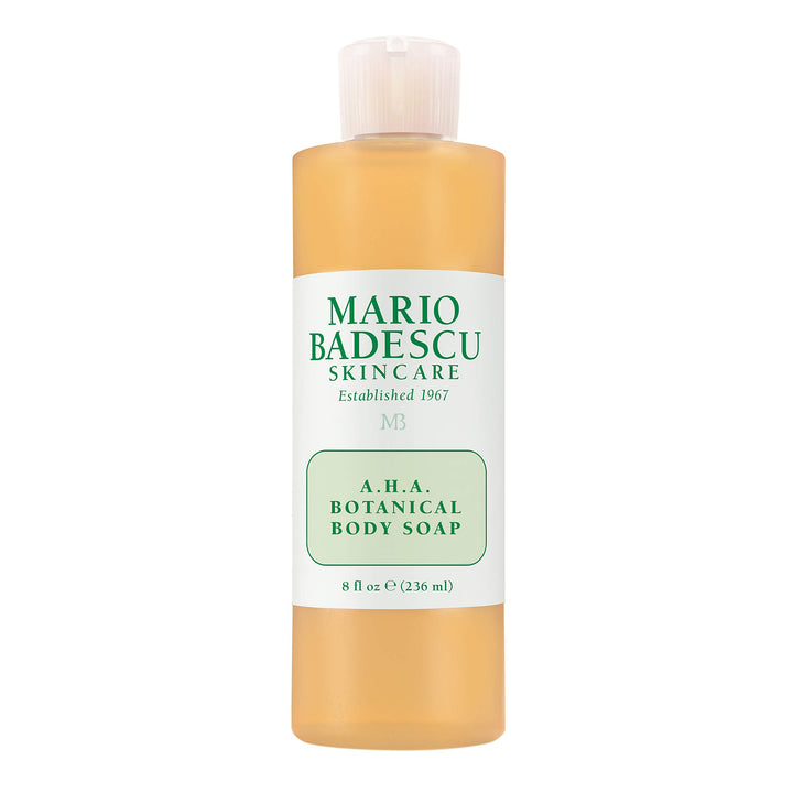 Mario Badescu AHA Botanical Body Wash Moisturizing, Clarifying and Gentle Exfoliating Wash for Brighter, Softer and Smoother Skin, Body Soap Infused with Glycolic Acid & Fruit Enzymes, 8 Fl Oz