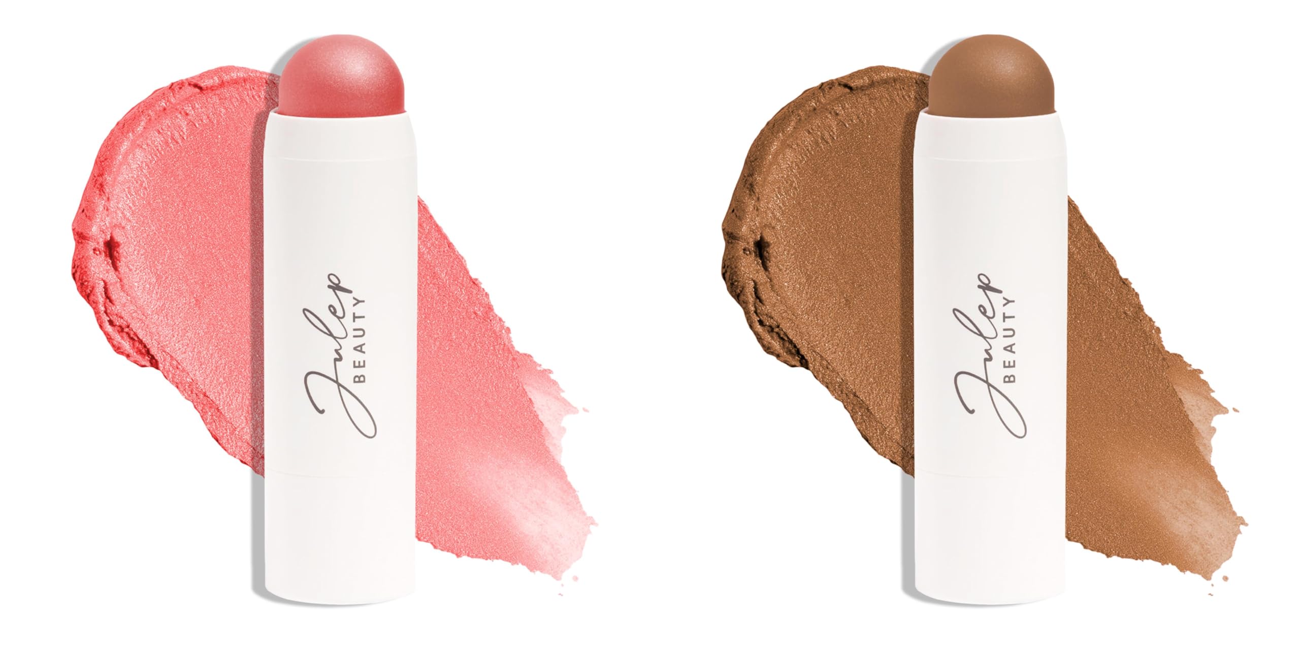 Julep Skip the Brush Multi-Purpose Color Stick for Eyes, Cheeks, and Lip Duo Neutral Bronze and Golden Guava - Blendable, Buildable Color