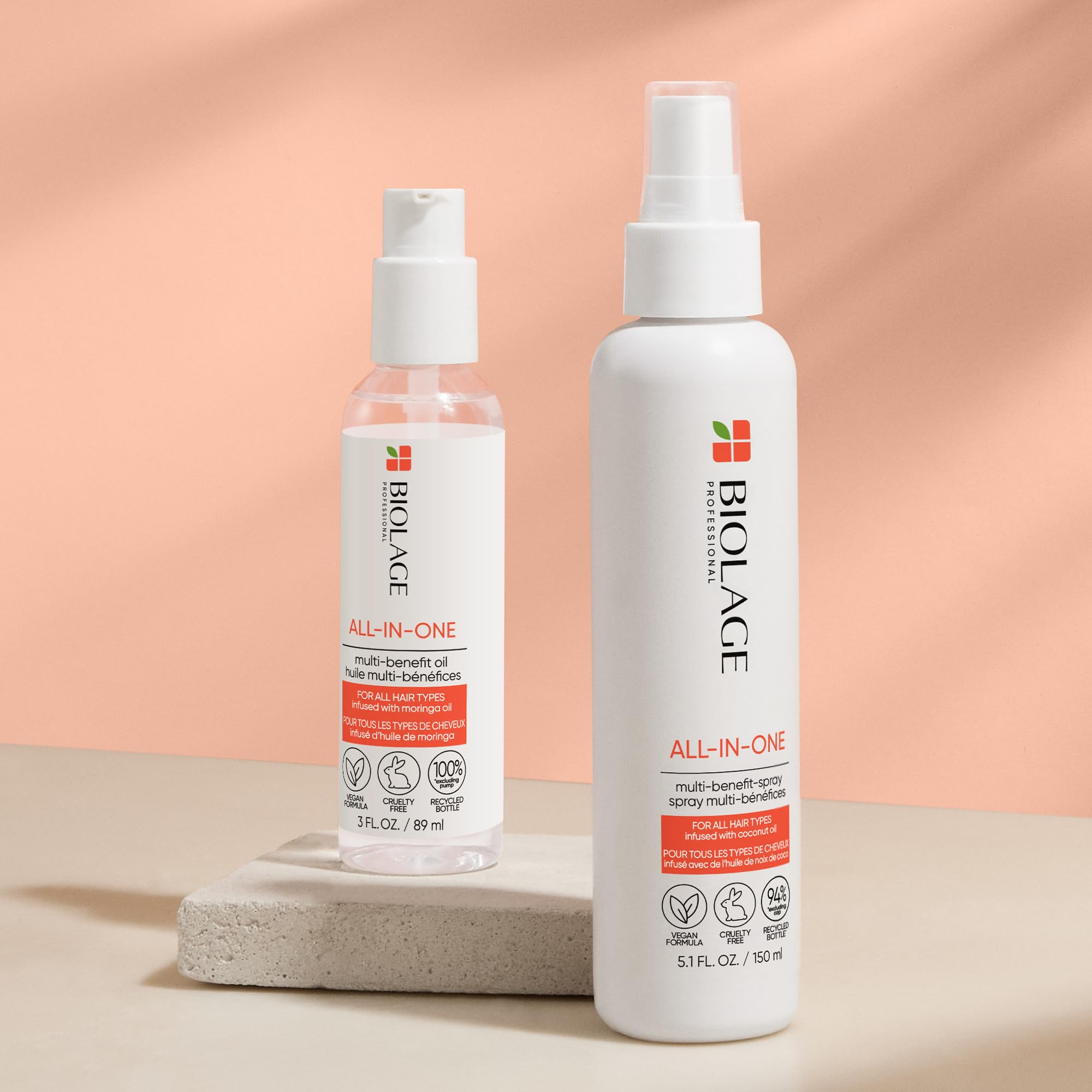 BIOLAGE All-In-One Multi-Benefit Oil, Pre-Shampoo & Leave-In Treatment - Smooths, Detangles & Controls Frizz, For All Hair Types