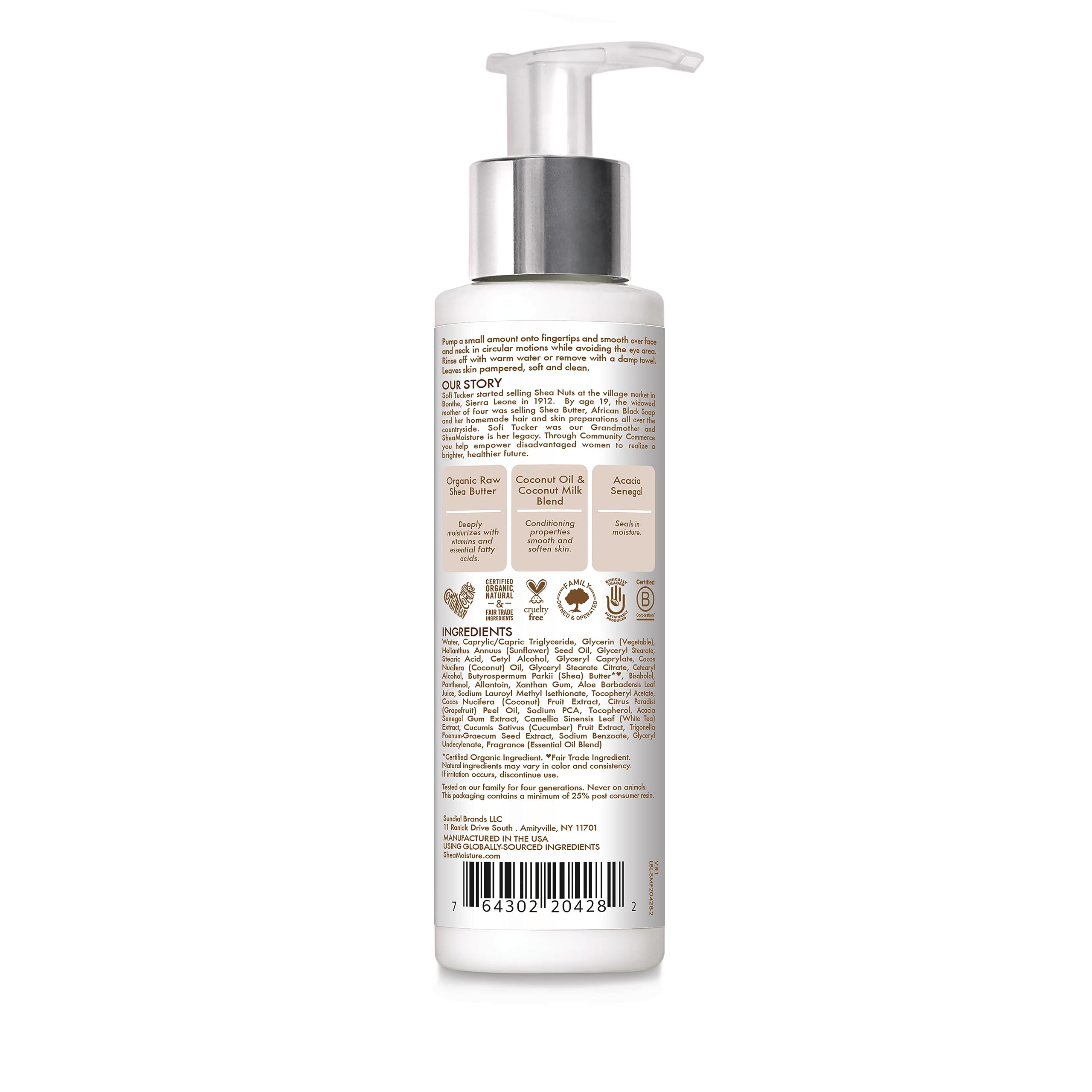 SheaMoisture 100 Virgin Coconut Oil Daily Hydration Face Milk Cleanser | 4 fl.oz