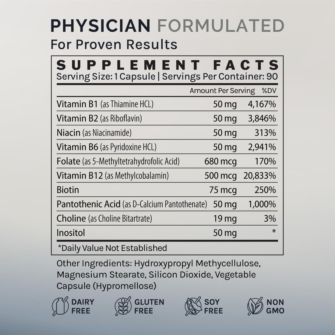 InfiniWell Methylated B-Complex Active B-Vitamin Blend, 90 Capsules (90 Day Supply), Mood and Energy Production Support Dietary Supplement, with 8 Essential B Vitamins, Choline, Inositol, Folate