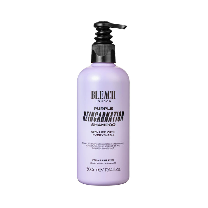 Bleach London Reincarnation Bond Restoring Purple Shampoo - Strengthening Daily Brightening Shampoo for Silky Soft, Shiny Blonde hair - Vegan & PETA-Approved - (10.1 fl oz)