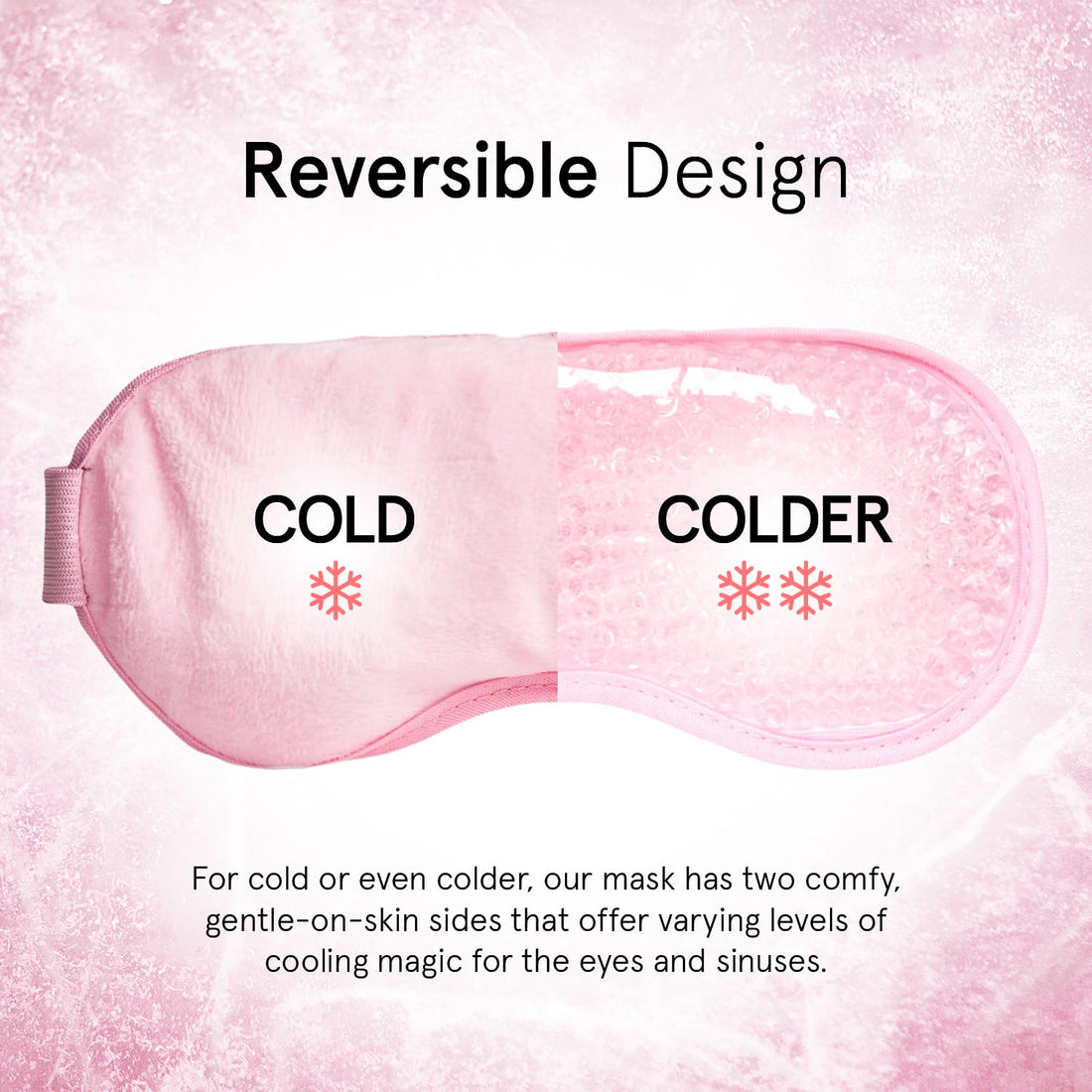 Grace & Stella Hot & Cold Gel Bead Eye Mask | Cooling Eye Mask | Reusable, Microwavable & Freezable Eye Compress Gel Mask with Adjustable Strap | For Sleeping, Relaxation, Congestion & Headache Relief