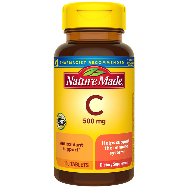 Nature Made Vitamin C 500 mg, Dietary Supplement for Immune Support, 100 Tablets, 100 Day Supply