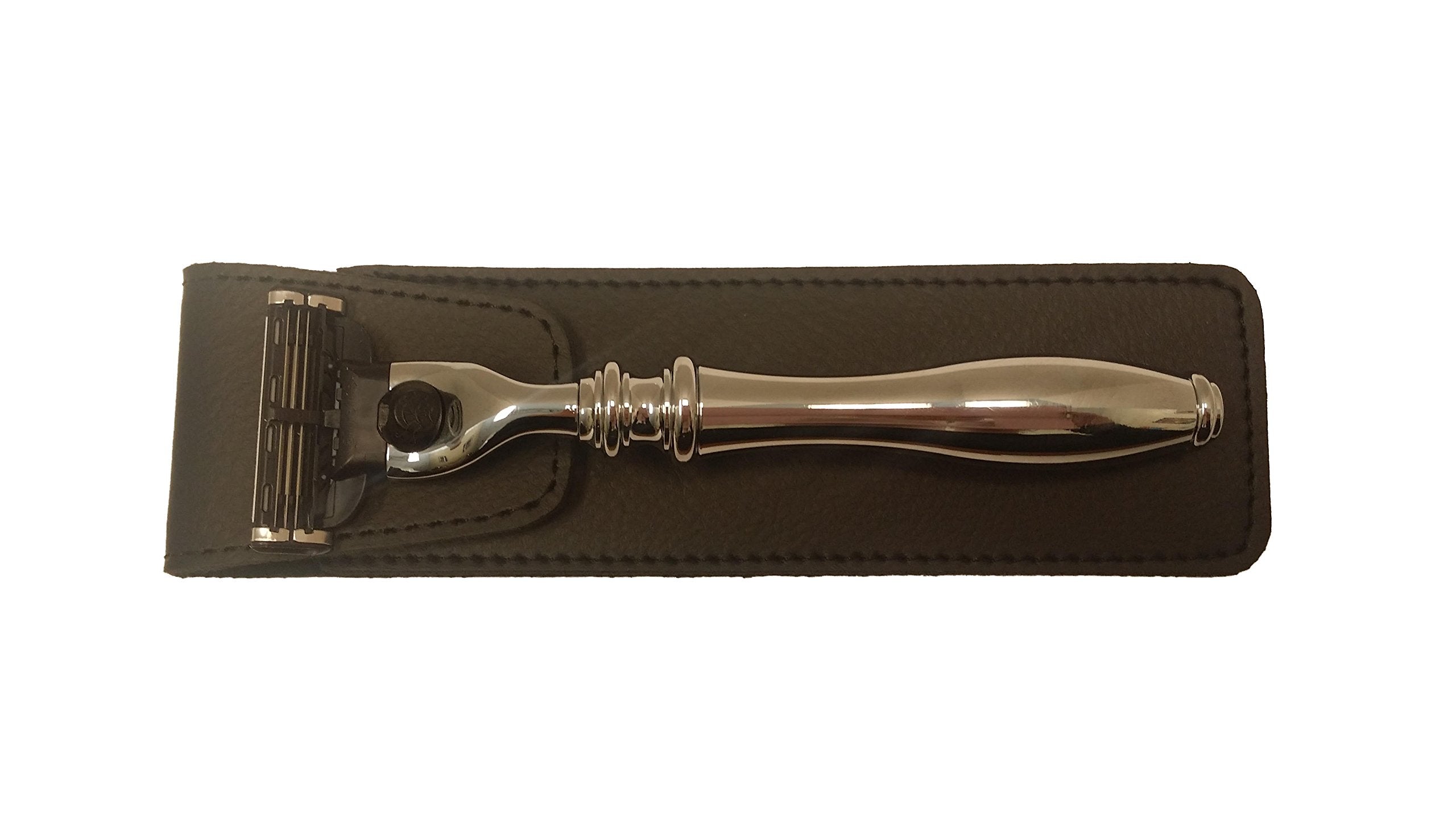 GBS Protective Leather Shaving Razor Case- Travel Case