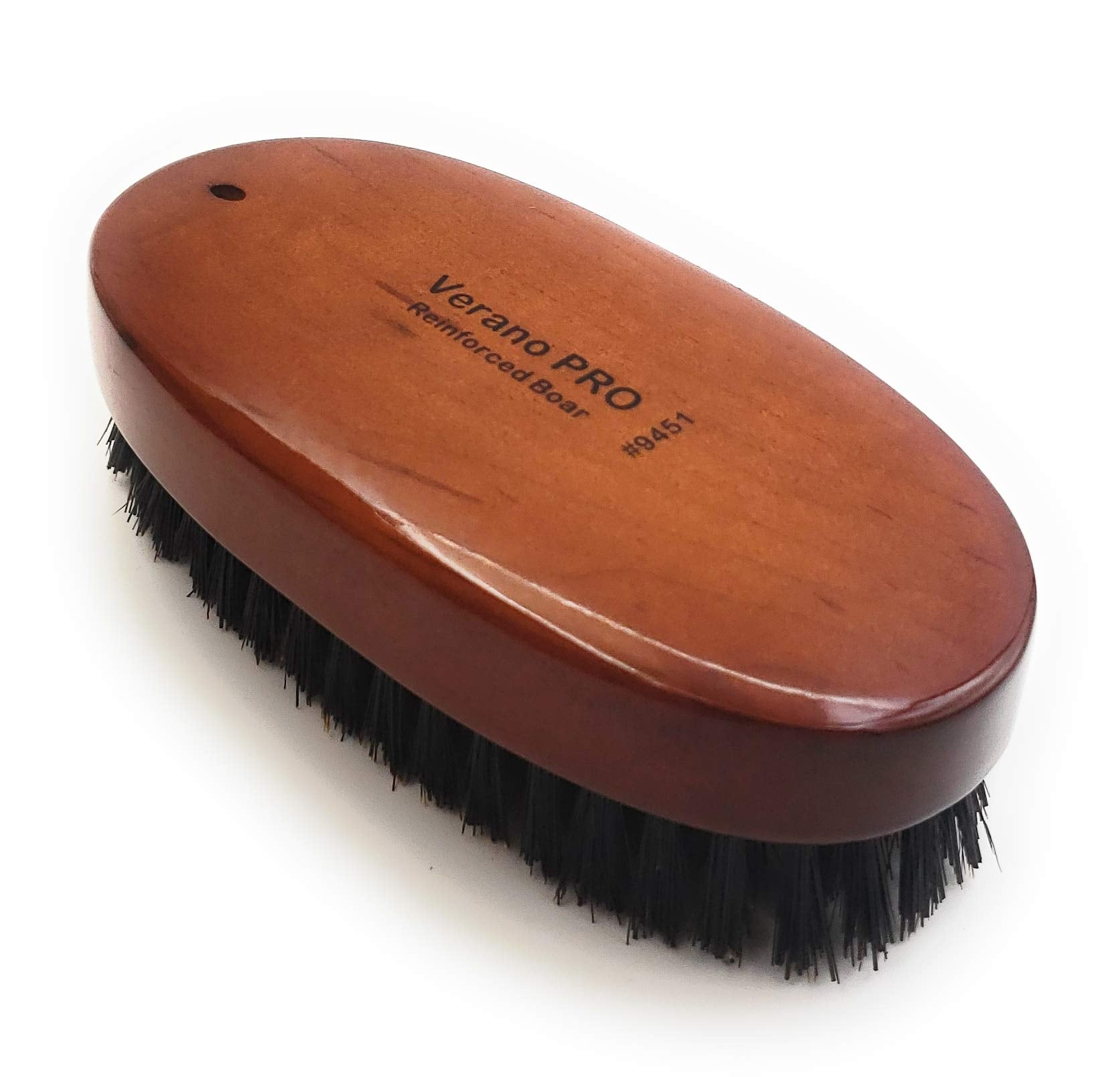 Verano Pro Boar Bristle 9-Row Reinforced Oval Palm Wave Brush #9451