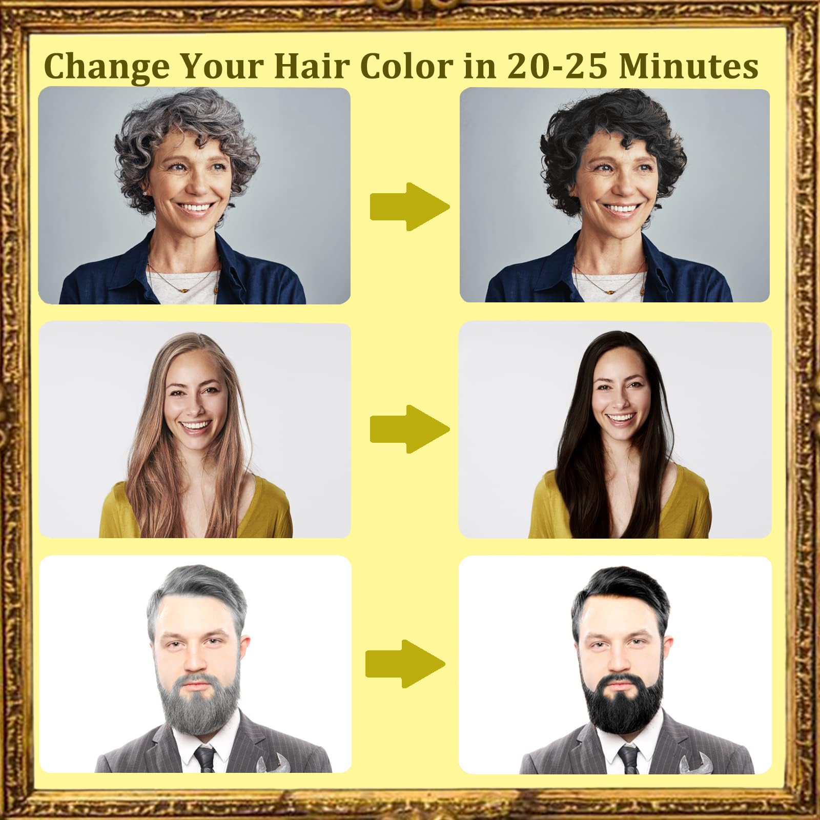 Light Brown Shampoo Para Pintar el Cabello - Instant Hair Dye Shampoo 3 in 1 Refresh Hair Color, Herbal Shampoo Hair Dye for Women Men, Easy to Use & Long Lasting Hair Color Shampoo 16.90 oz