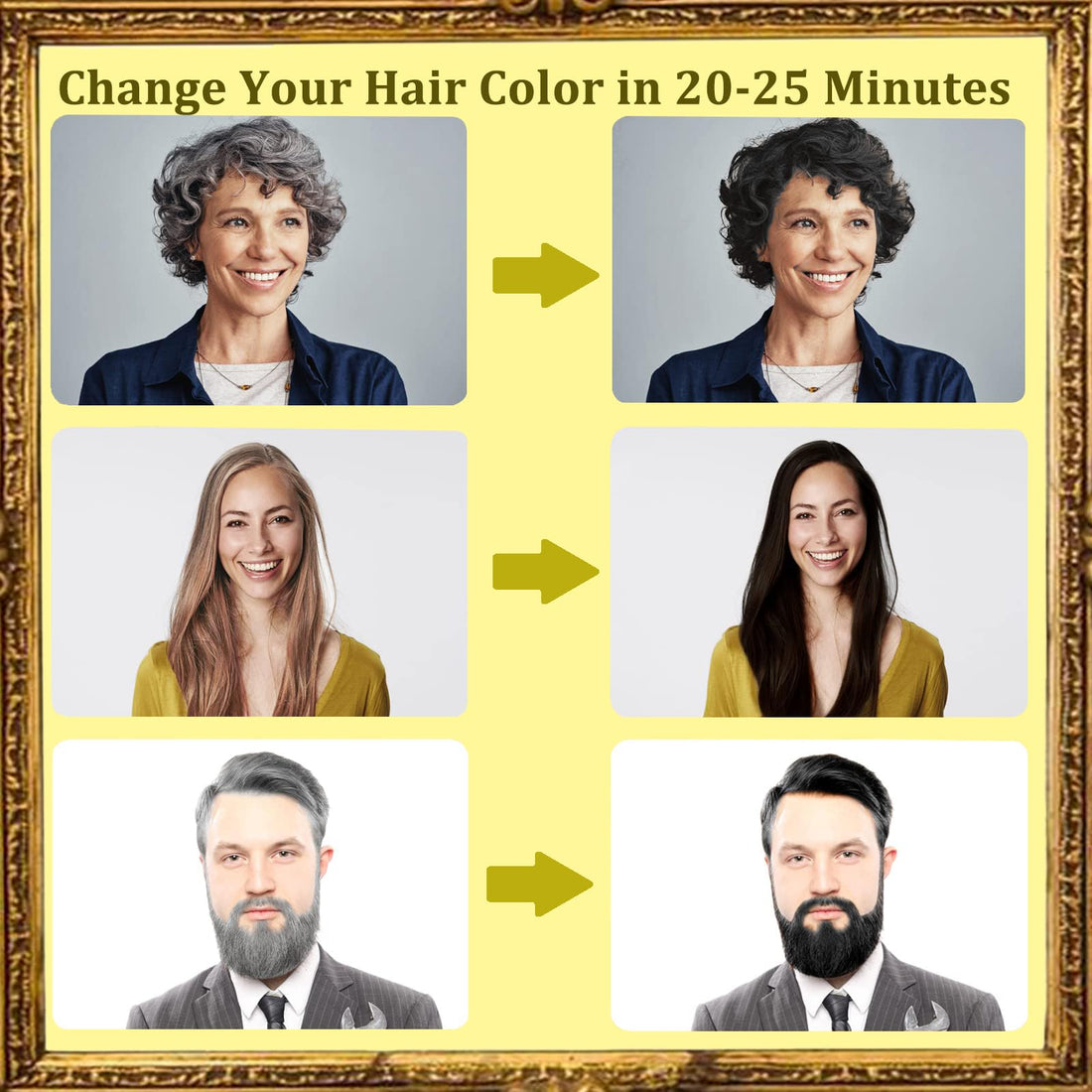 Light Brown Shampoo Para Pintar el Cabello - Instant Hair Dye Shampoo 3 in 1 Refresh Hair Color, Herbal Shampoo Hair Dye for Women Men, Easy to Use & Long Lasting Hair Color Shampoo 16.90 oz