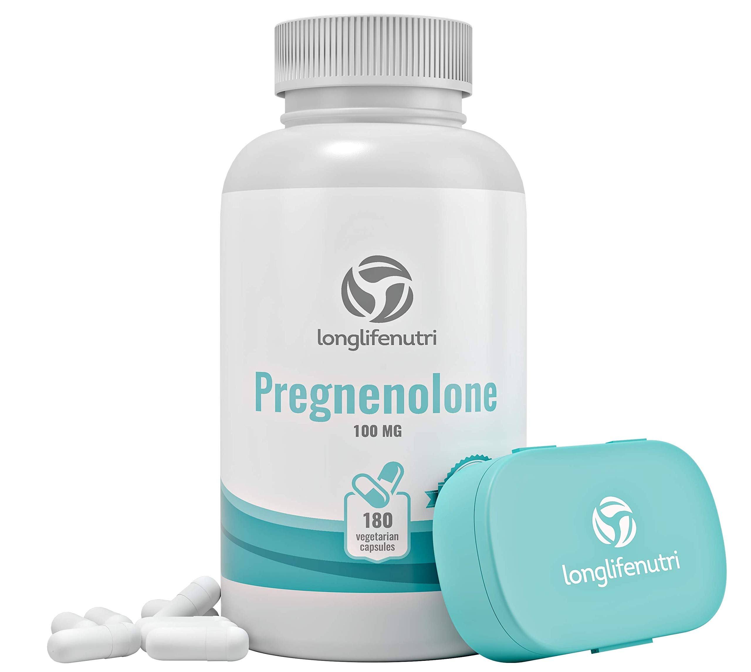 Brain & Hormone Support Pregnenolone - 180 Veggie Caps for Enhanced Memory, Focus & Vitality - Made in USA