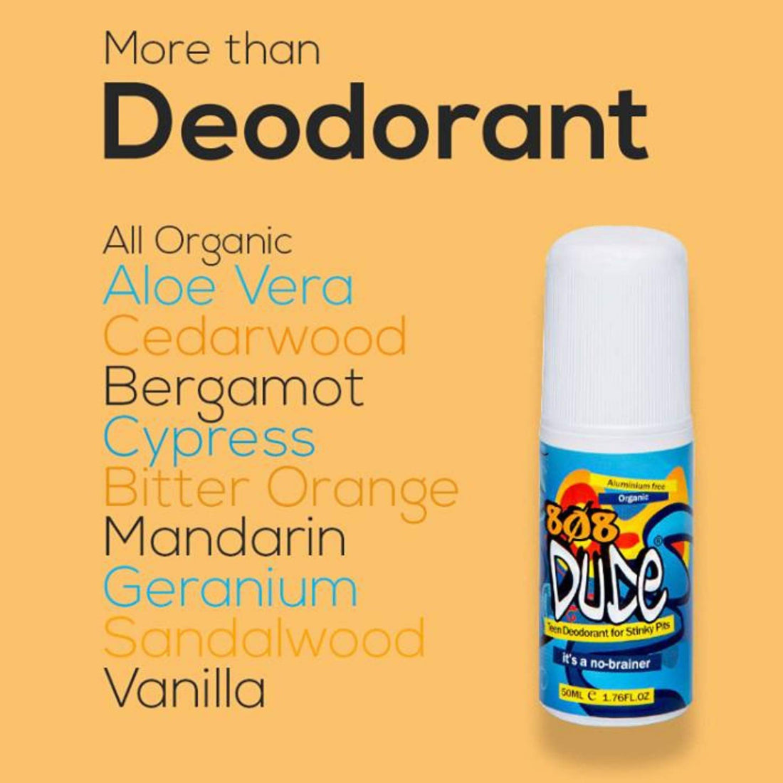 808 Dude 100% Natural Deodorant Australian Made For Teen Boys Stinky Pits