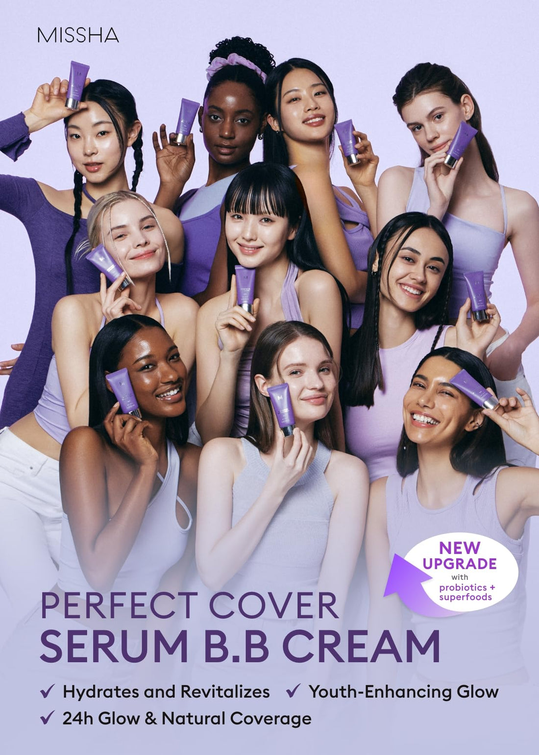 MISSHA M PERFECT COVER SERUM BB CREAM No.23 Natural Beige-Light/Medium with Cool/Neutral Undertone, Skin Care Foundation Makeup, Tinted Moisturizer, Superfood Complex, Mother's Day gifts, 1.18 Fl oz