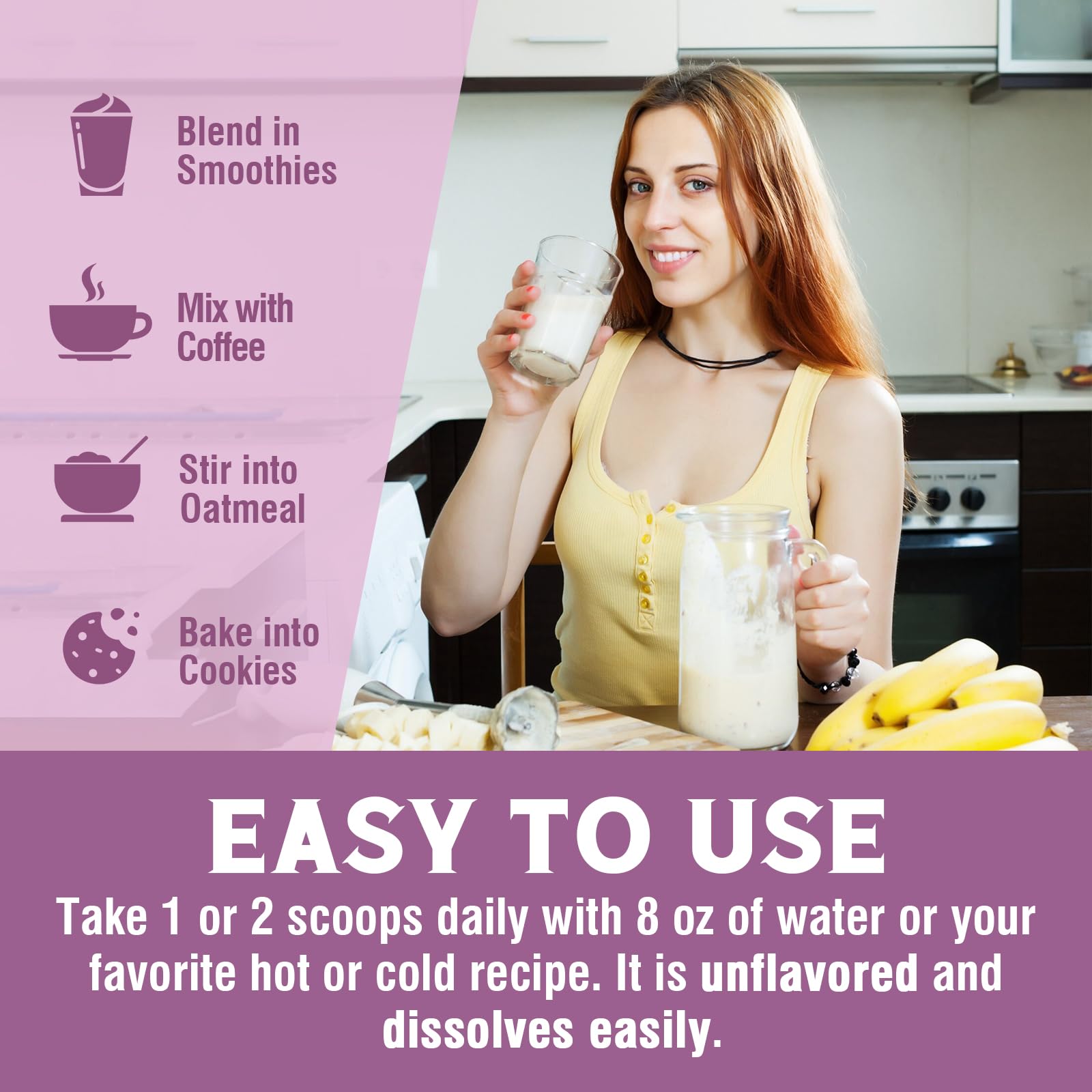 Vitalibre Multi Collagen Peptides Powder Type I II III V X, Hydrolyzed Collagen Protein for Women and Men, Skin, Hair, Nails and Joints, Unflavored, Non-GMO, Keto & GF, Zero Sugar, 22 Servings, 8oz