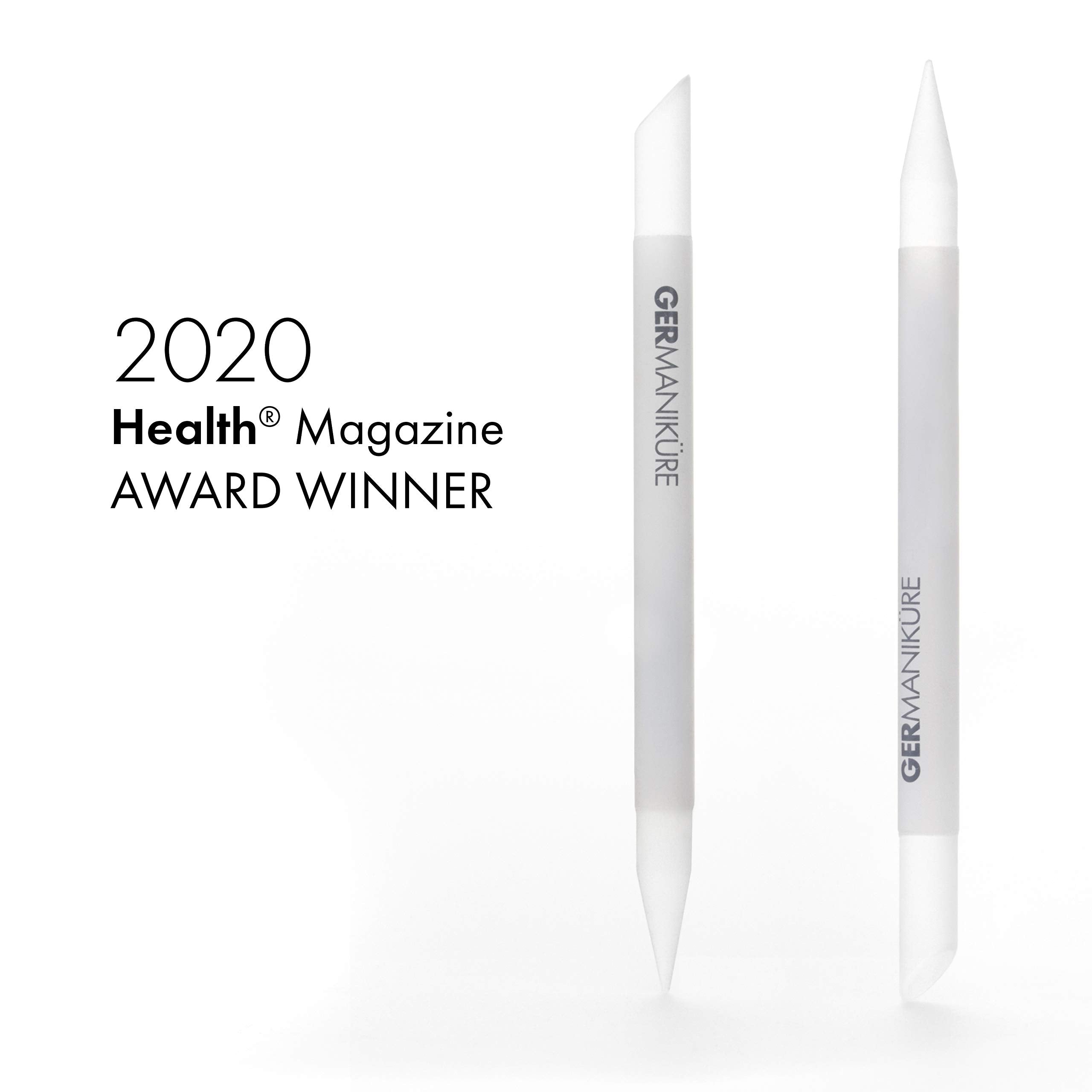 GERManikure 6mm crystal glass cuticle removing manicure stick with leather case