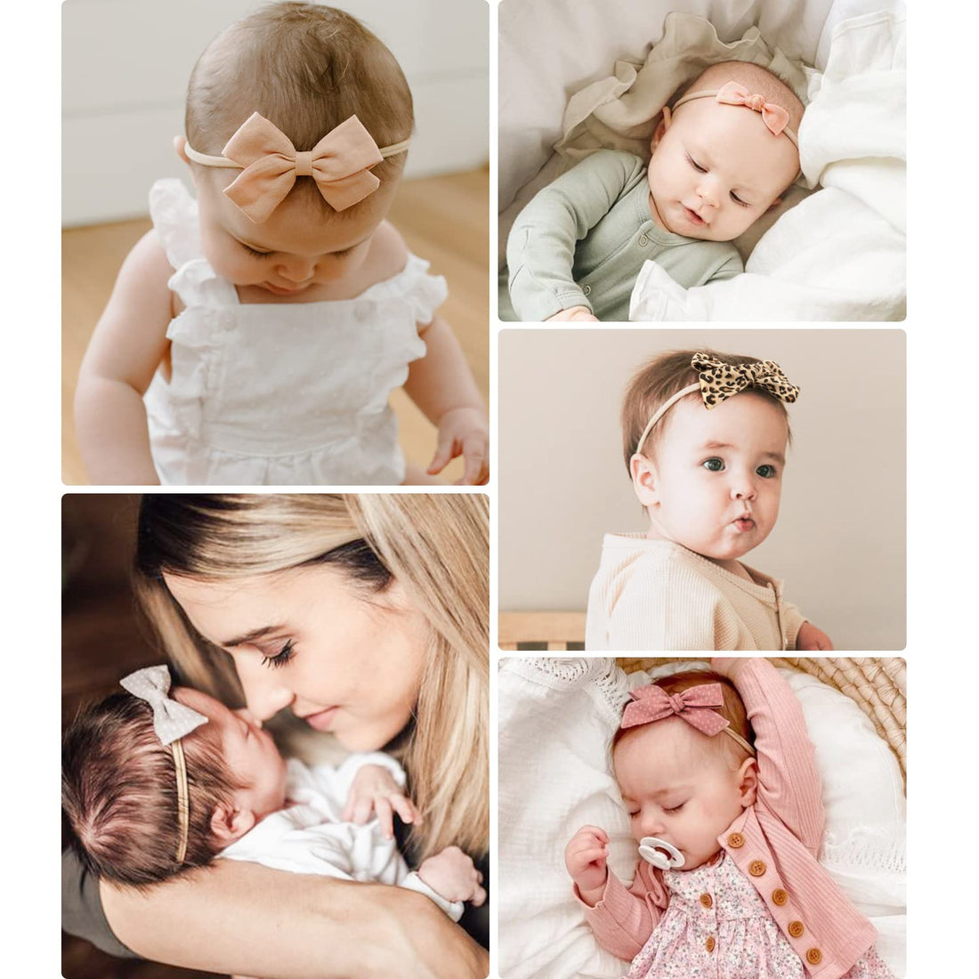 21 PCS Baby Girls Headbands and Bows Hairbands Soft Nylon Elastics Handmade Hair Accessories for Newborn Babies Infant Toddlers Kids