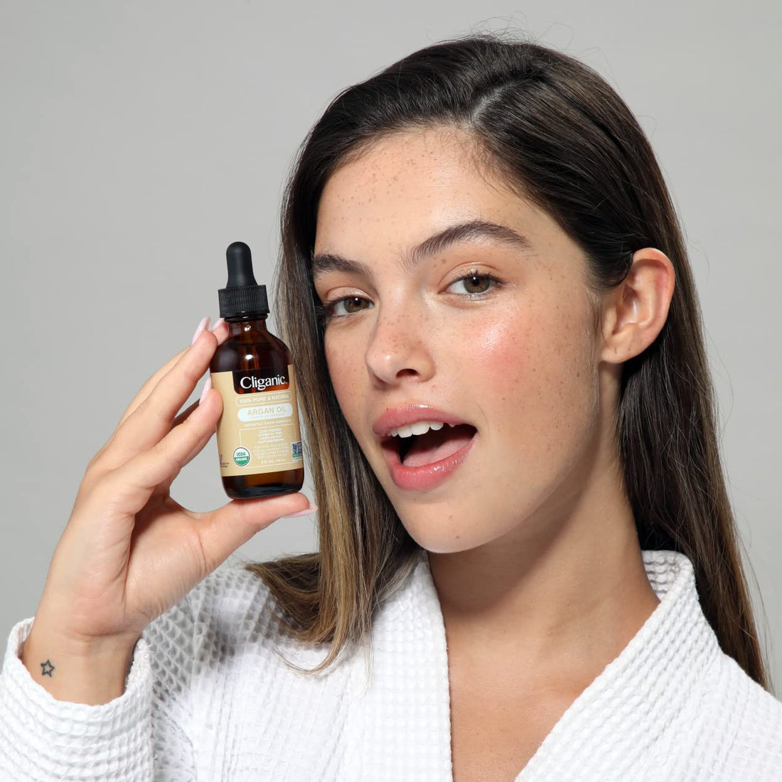Cliganic USDA Organic Argan Oil, 100% Pure | Moroccan Argan Oil for Hair, Face & Skin | Natural Cold Pressed Carrier Oil - Certified Organic | Cliganic 90 Days Warranty