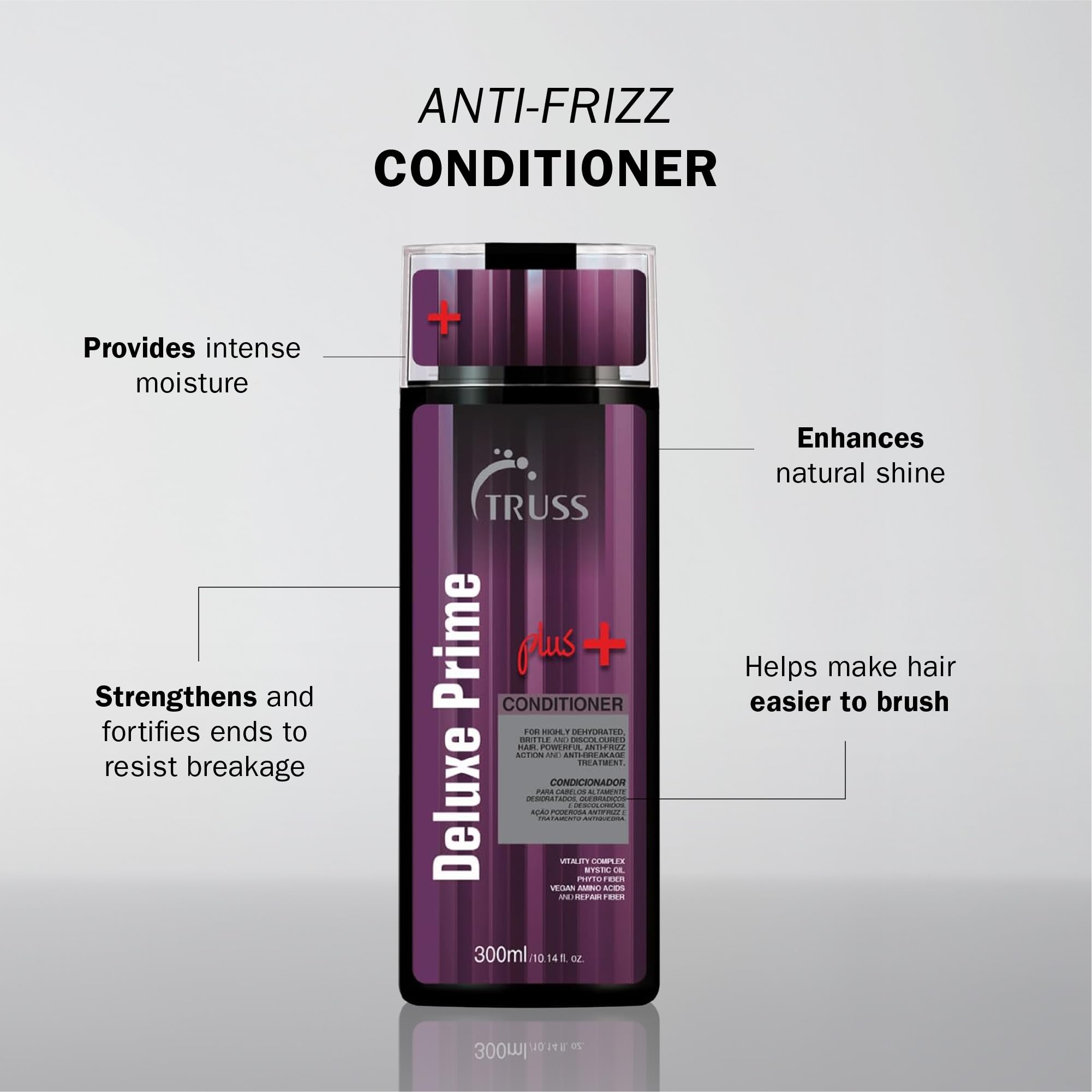TRUSS Deluxe Prime + Deep Conditioner - Anti Frizz & Damaged Hair Treatment - Moisturizing Conditioner for Restored Hair Shine - Powerful Hair Care with an Anti Breakage Effect (10.4oz)