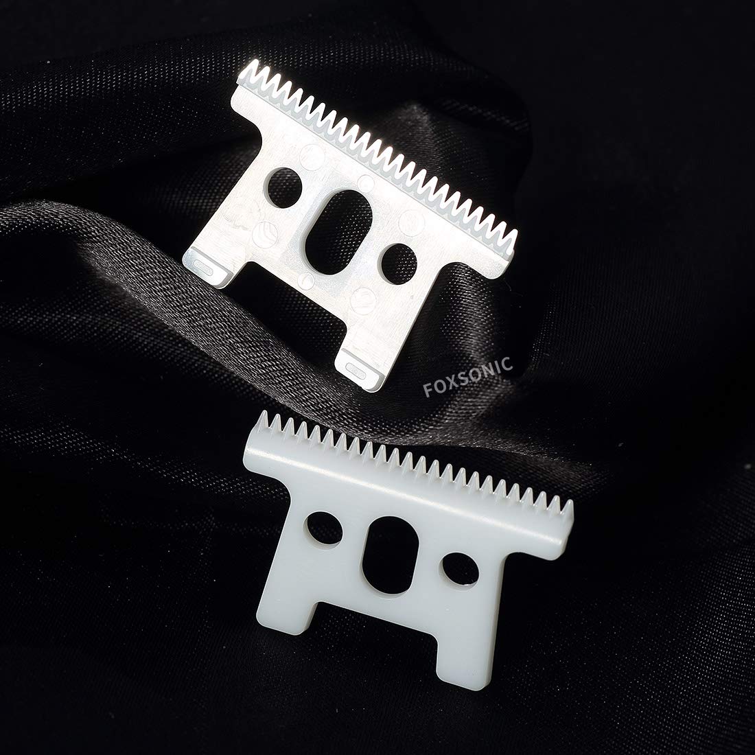 FOXSONIC 2pcs Ceramic blade for Andis D7 D8 SlimLine Pro Li choice 24 teeth with box Replacement T Blade (WHITE)