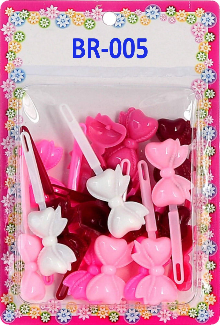 Tara Girls Self Hinge Bow Hair Barrettes - Pinks - 18 Pcs.