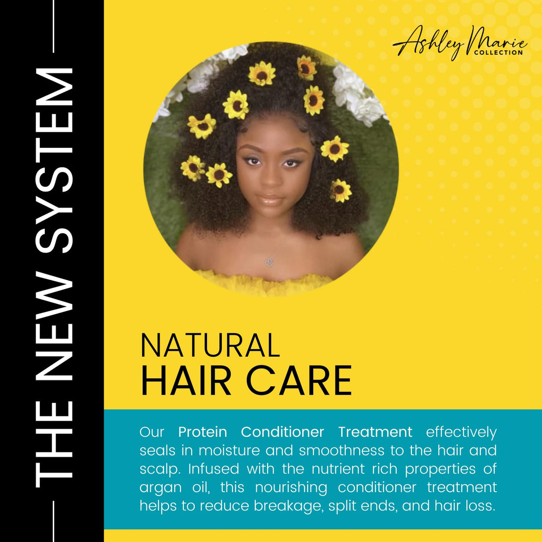 The Hair Diagram - Ashley Marie Protein Conditioner Treatment - Natural Strengthening Conditioner Enriched with Argan Oil & Hydrolyzed Wheat Protein - Color Safe - Paraben & Sulfate Free - 12oz