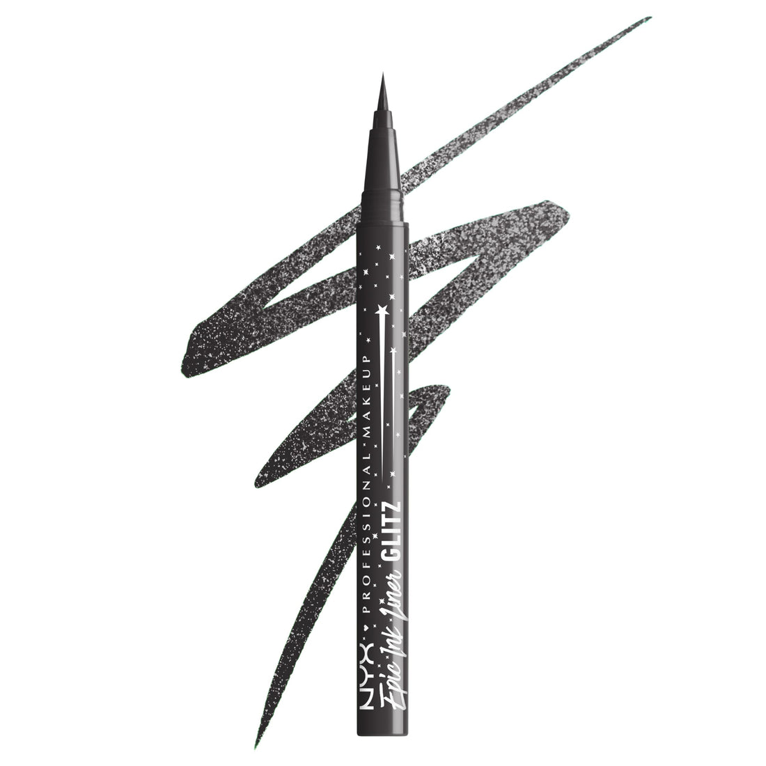 NYX PROFESSIONAL MAKEUP Epic Ink Glitz Liner, Waterproof Metallic Liquid Eyeliner with Vegan Formula - Graphite Glitz (Shimmer Graphite Black)