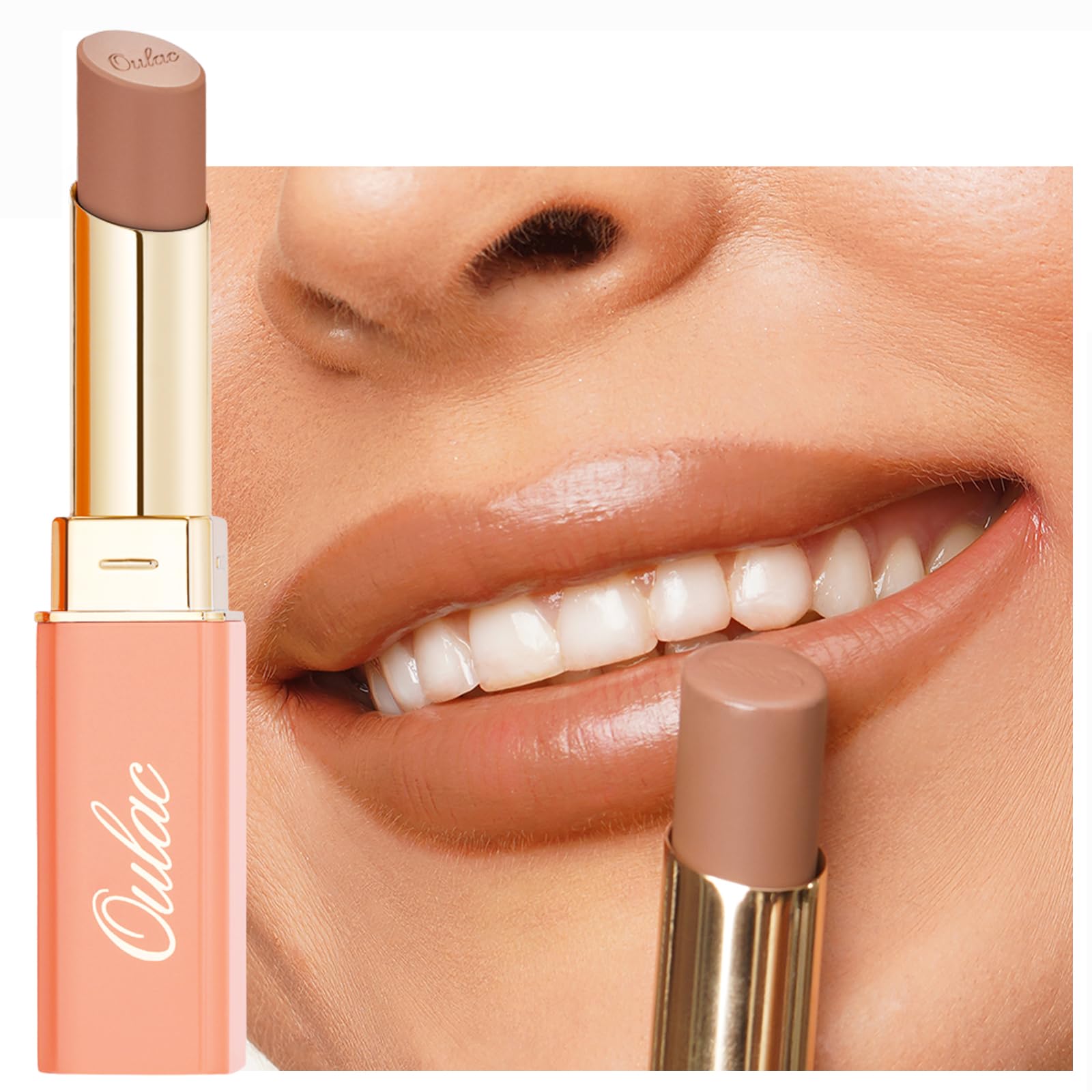 Oulac Color Rich Satin Lipstick - Light Brown Full Coverage Lip Color, Creamy Silky-Smooth, Moisturizing, Satin Matte Finish, Infused With Shea Butter, Vegan & Clean Beauty, 4g, SG10 Bailey