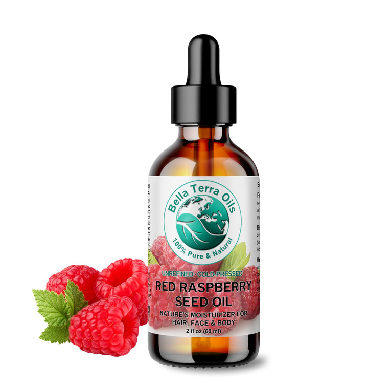Bella Terra Oils - Red Raspberry Seed Oil 2 oz - Bursting with Omega Fatty Acids & Vitamin E, Luxurious Oil for Daily Skin Nourishment, Cold-Pressed Excellence