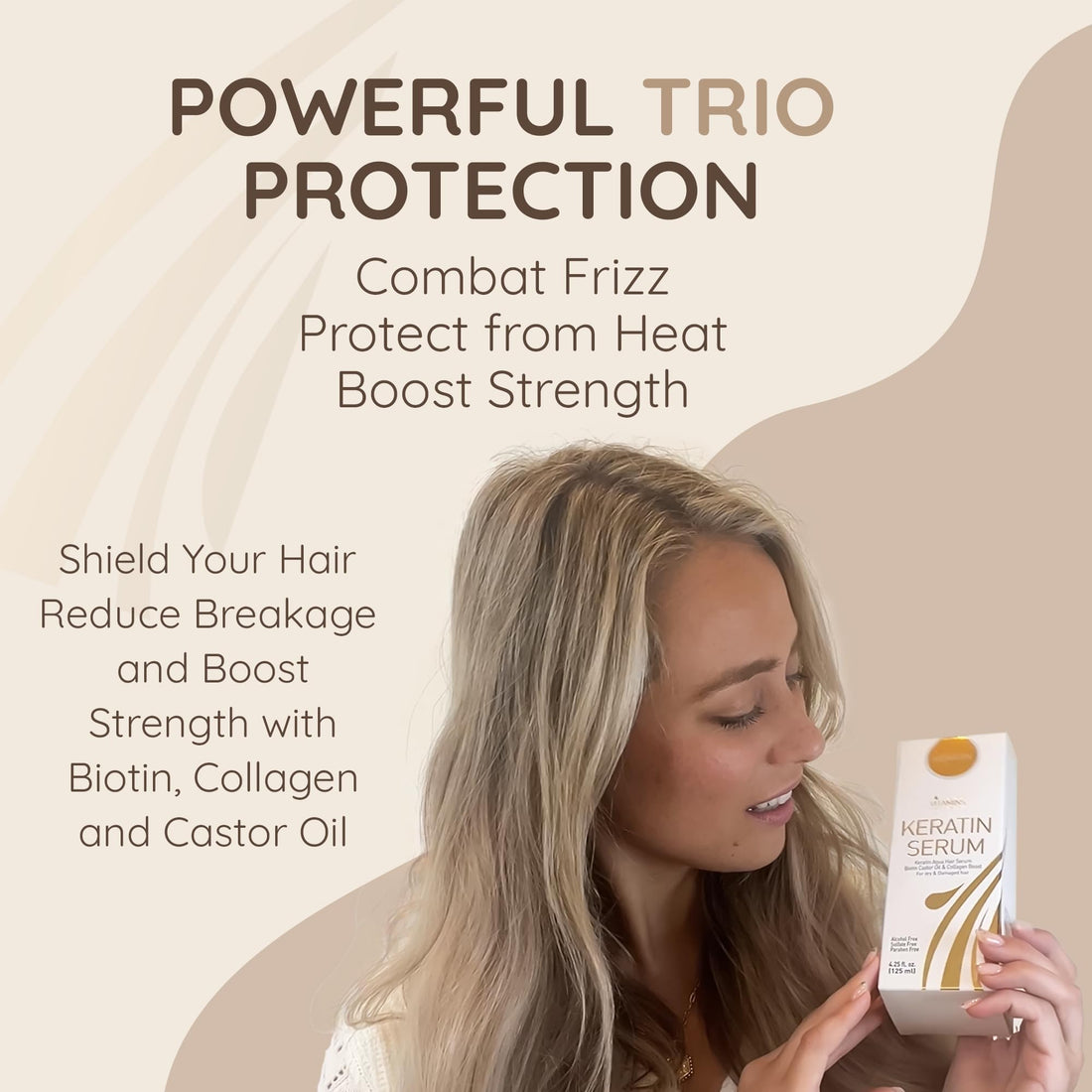Vitamins Keratin Protein Hair Serum - Anti Frizz Control Hair Oil Repair Treatment - Hair Gloss Shine & Heat Protectant for Frizzy Dry Damaged Hair