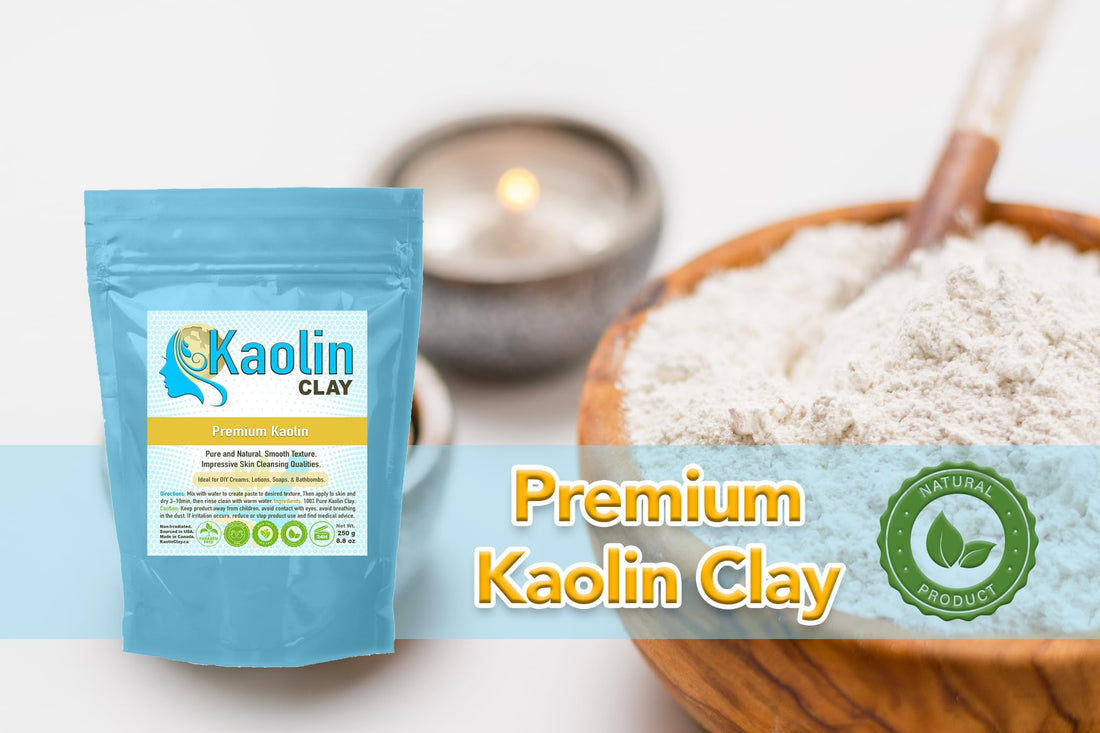 Pure Kaolin Clay - 100% Natural | 8.8 Ounces/250g | Smooth and Silky Texture, Easy Mixing, Perfect for Face, Body, and Bathbombs