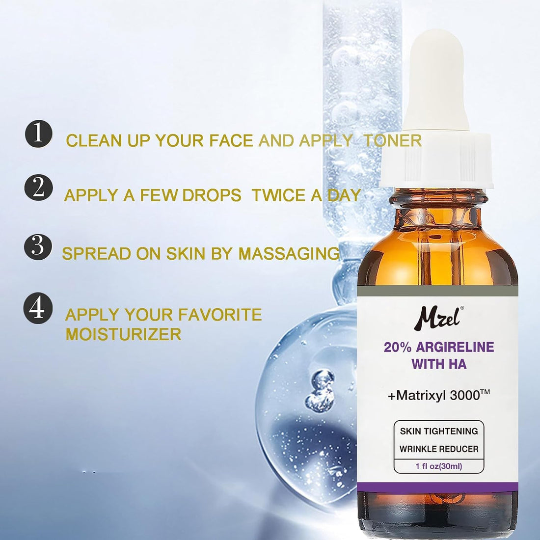 20% Argireline Serum with Matrixyl 3000 Pure Hyaluronic Acid Serum For Face,With Vitamin C,Deep Wrinkle Reducer Anti Aging Tones Skin and Stimulates Collagen Peptides Serum For Face