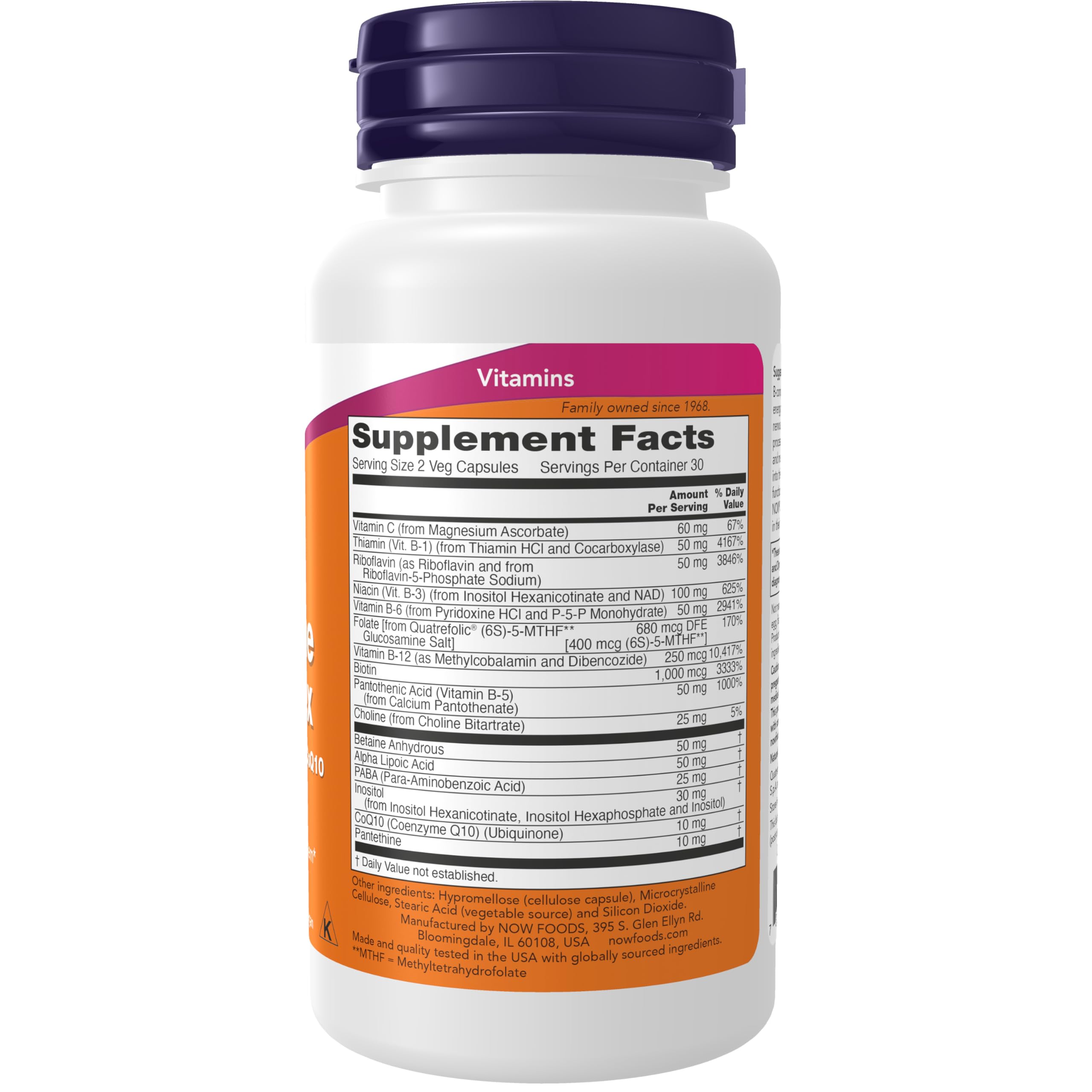 NOW Foods Supplements, Co-Enzyme B Complex with Alpha Lipoic Acid and CoQ10, Nutritional Health, 60 Veg Capsules