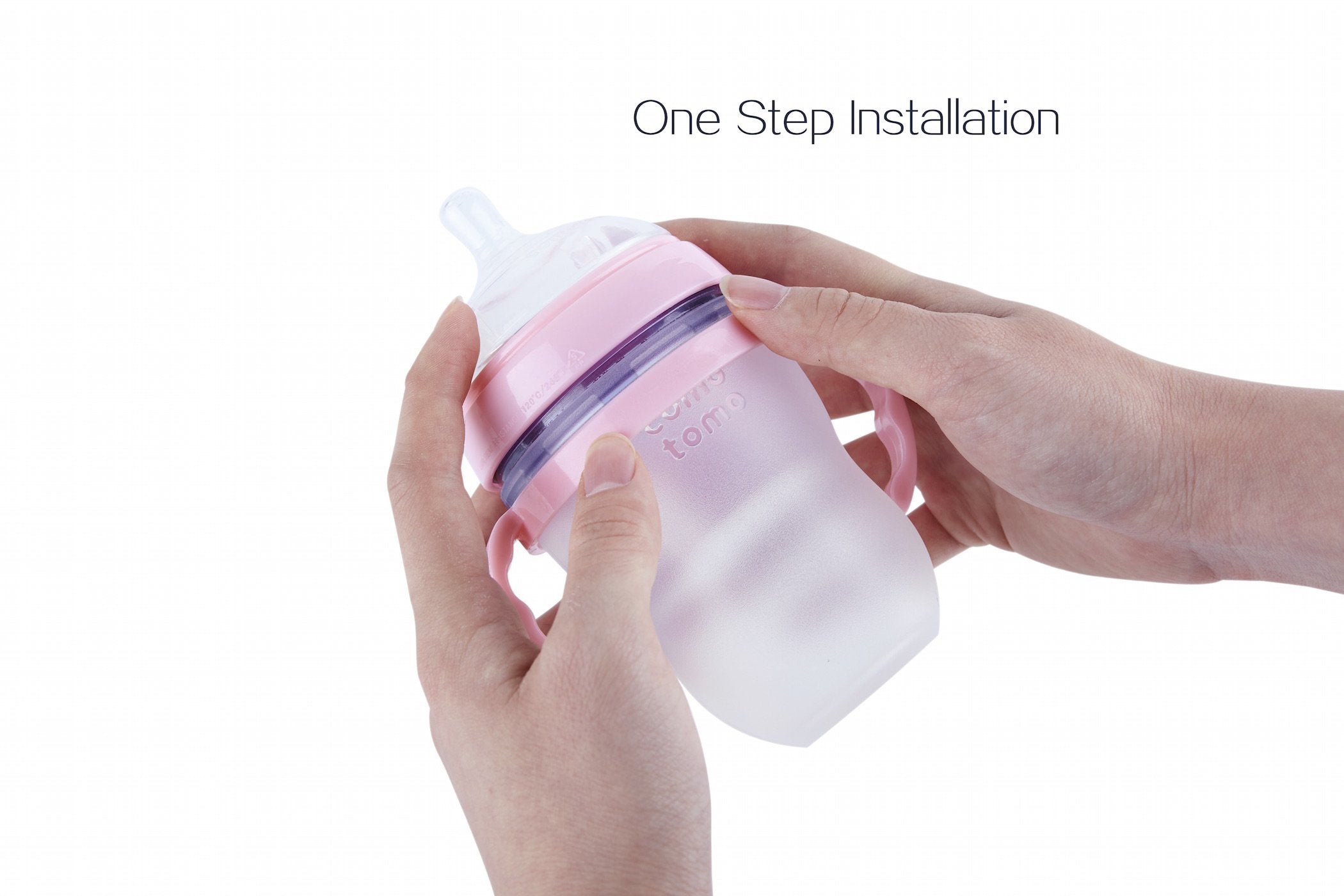 Compatible Baby Bottle Handle for Comotomo Bottles 8 oz & 5 oz, 3 Count, Pink