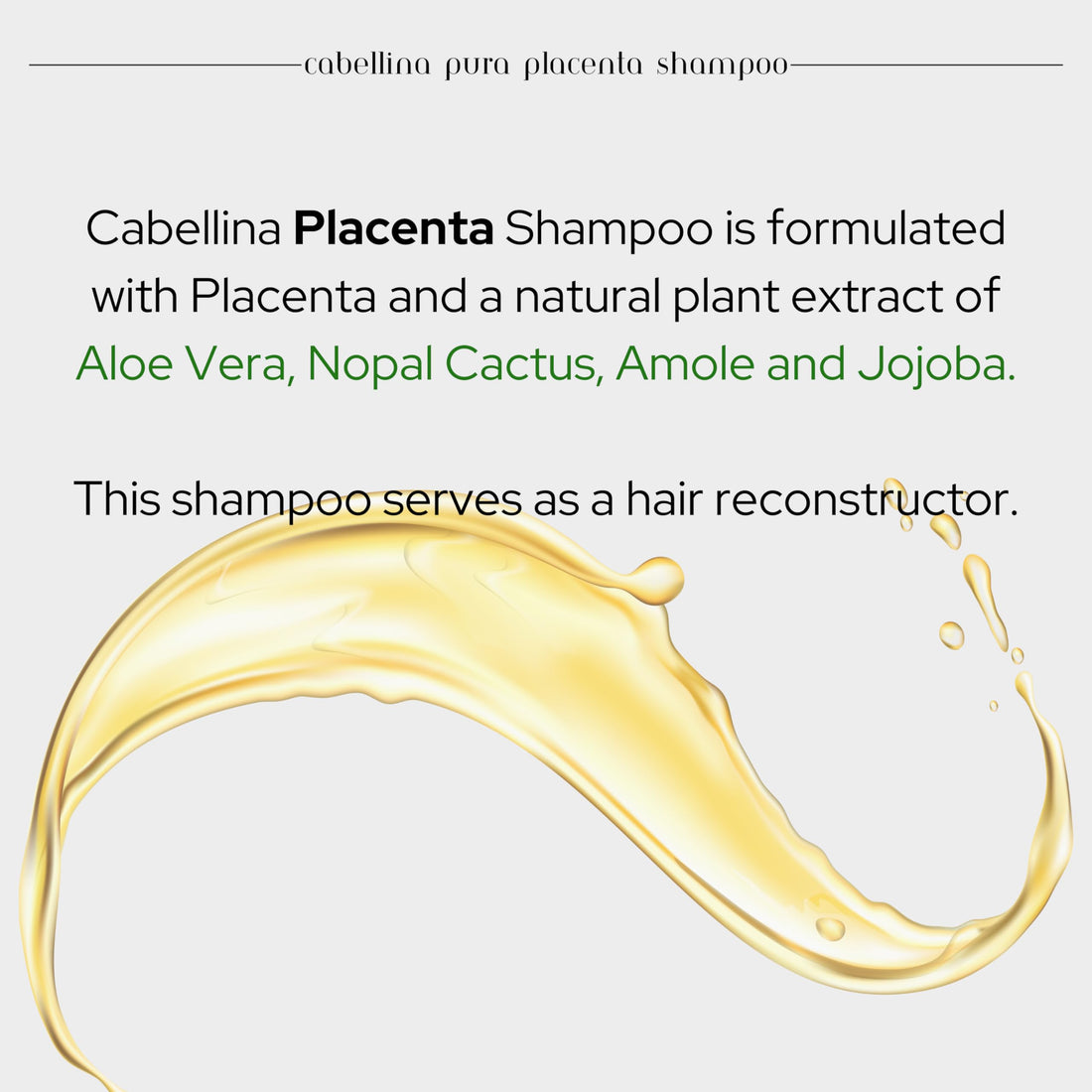 Cabellina Reconstructor Shampoo with Proteins, Keratin Amino Acids & Natural Oils. Includes Root Brush - 32 fl oz - PURA PLACENTA (1 Count)