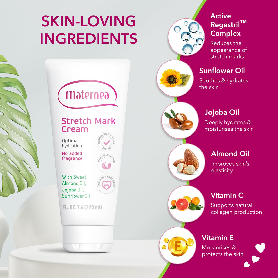 Maternea Stretch Mark Cream - Provides optimal skin hydration and improves its appearance. (150 ml)