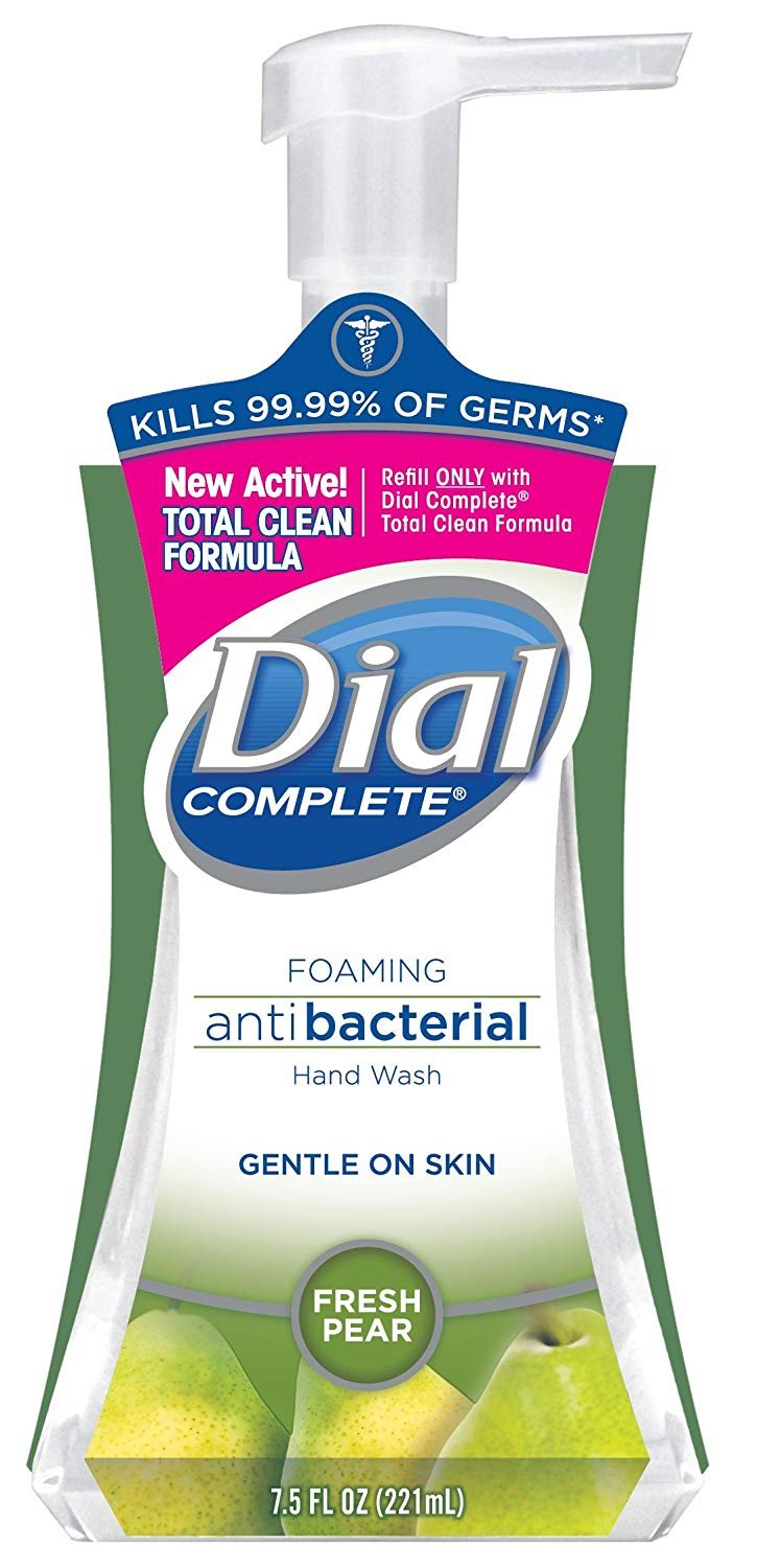 Dial Complete Antibacterial Foaming Hand Soap, 2-Scent Variety Pack, Spring Water/Fresh Pear, 7.5 Fluid Ounces Each (Pack of 5)