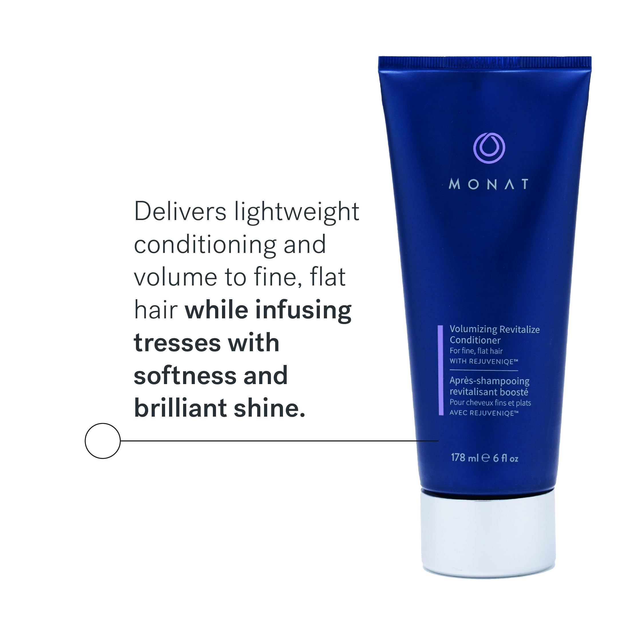 MONAT Volumizing Revitalize Conditioner Infused with Rejuveniqe - Lightweight Hair Volumizing Conditioner for Fine, Flat Hair, for Softness and Shine - Net Wt. 178 ml e 6 fl. oz.