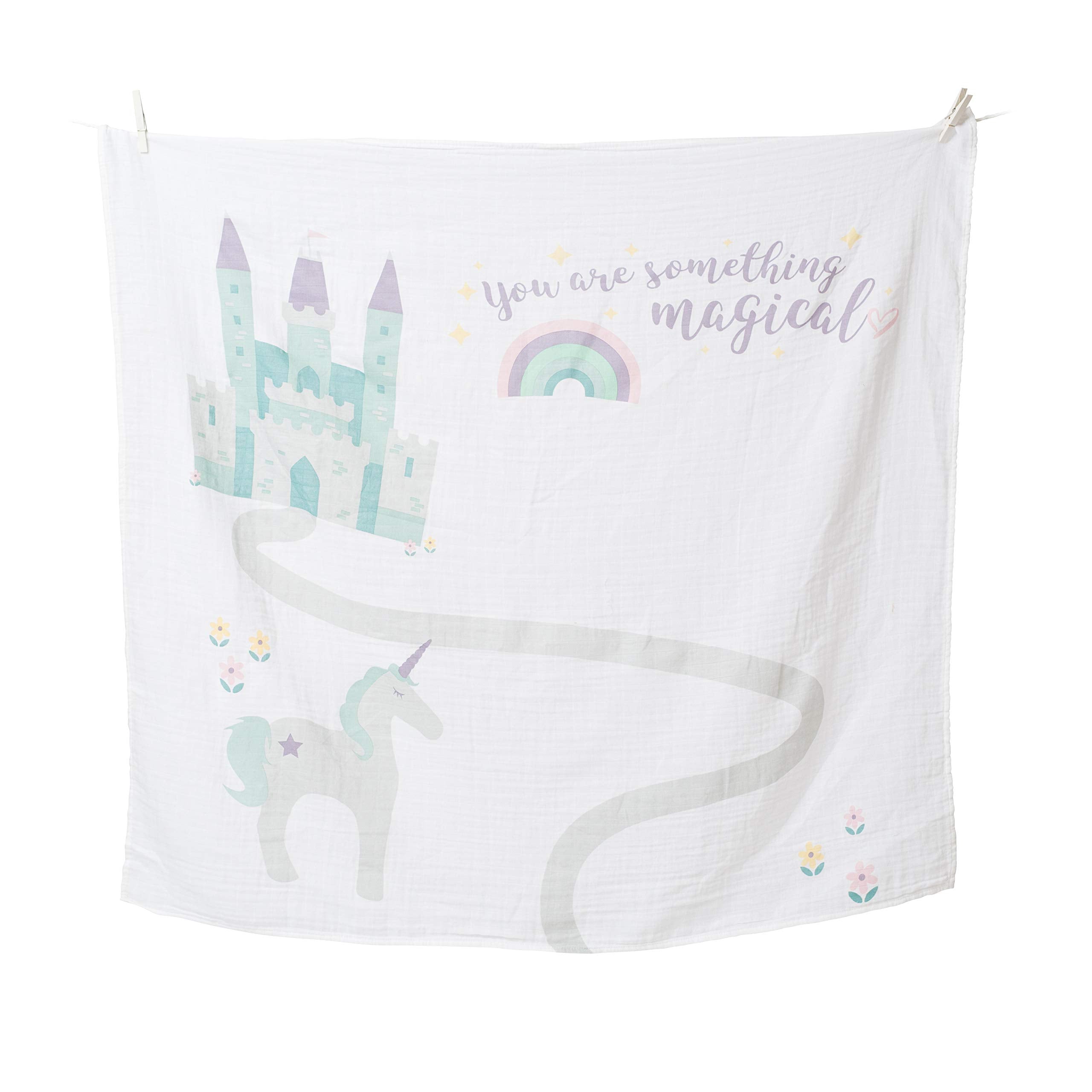 lulujo Baby’s First Year Milestone Blanket and Card Set | 40in x 40in (Something Magical)