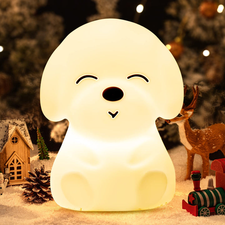 Mubarek Baby Night Light for Kids,16 Colors & Soft Silicone Dog Kids Night Light,Timer Toddler Night Light,Dimmable+Rechargeable Night Light,Cute Night Light Touch Night Light,Christmas Gifts for Kids
