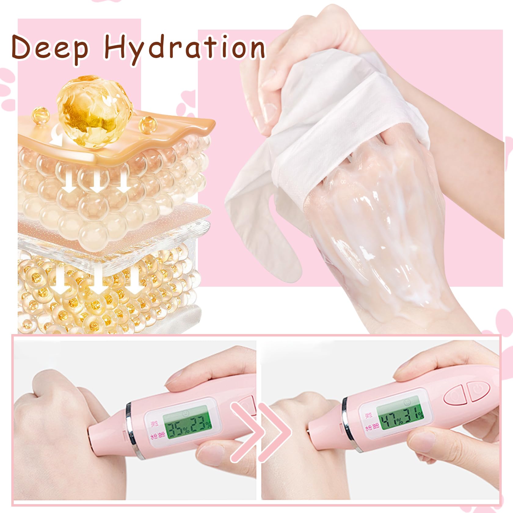 DWDiWen Hand Masks, 6 Pairs Hydrating Exfoliating Hand Peeling Mask, Smooth Hand Masks Moisturizing Gloves Overnight for Dry, Rough, Cracked Hands, Hand Skin Moisturizer Glove for Women Men(A