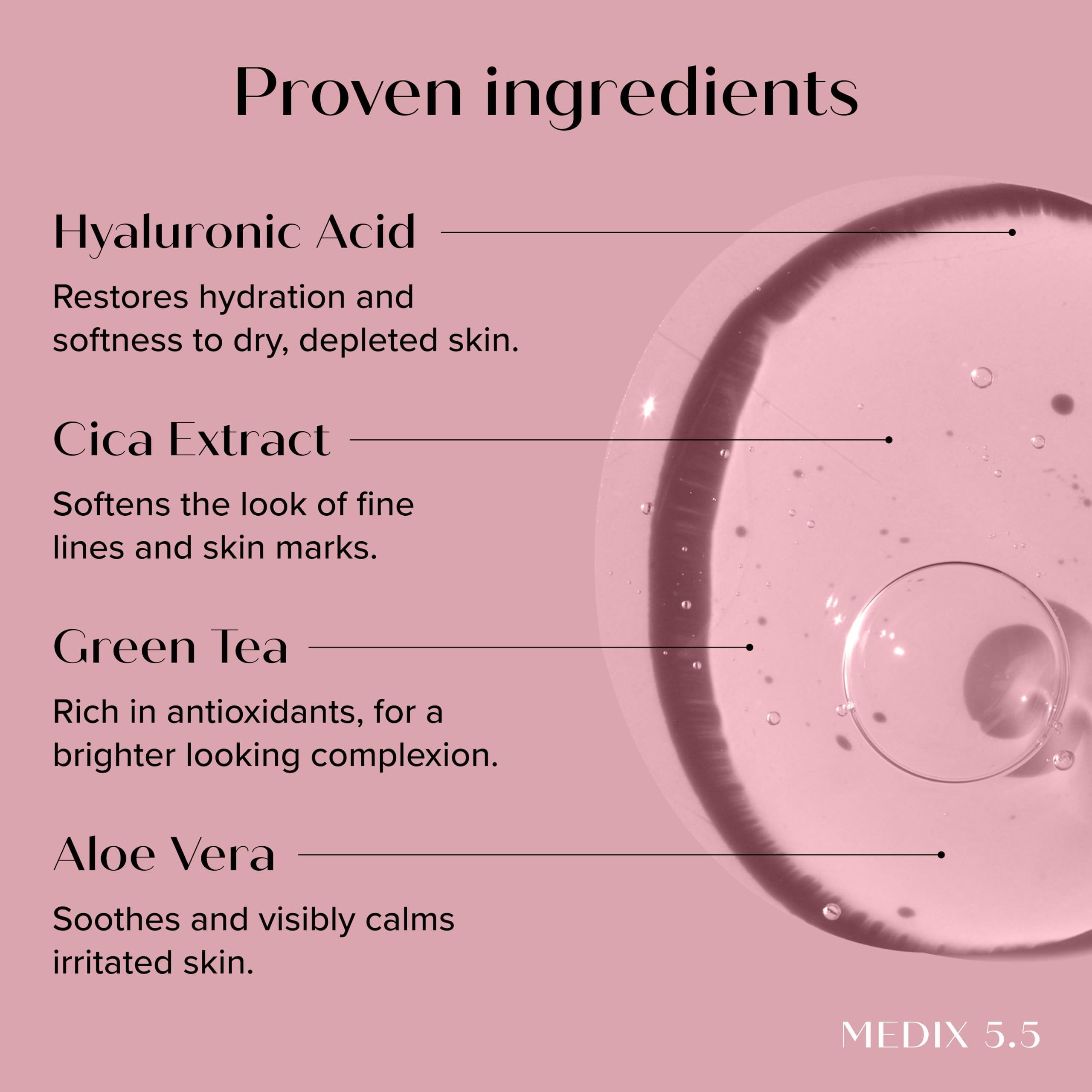 Medix 5.5 3% Concentrated Hyaluronic Acid Hydrating Gel Body Booster Dry Skin Moisturizer, Anti Aging Skin Care Booster For Restoring Skin Barrier, Wrinkles, Fine Lines, Pack of 2