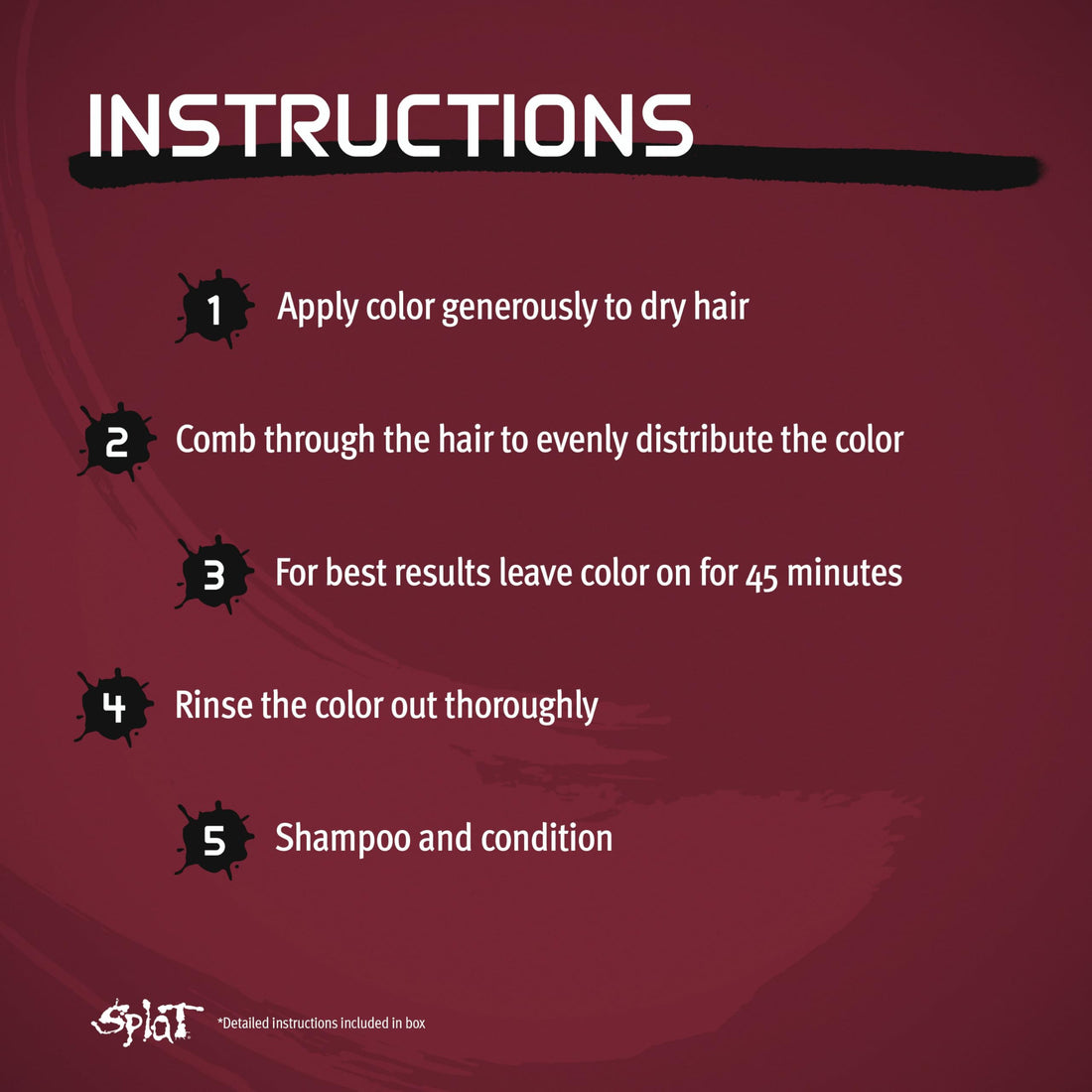 Splat Vegan and Cruelty-Free Semi-Permanent Hair Color Dye (6 Fl Oz, MIDNIGHT RUBY)