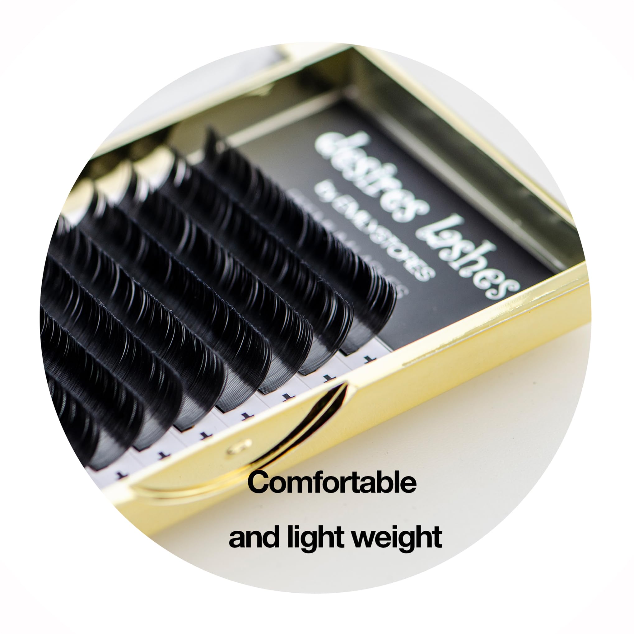 10MM : DESIRES LASHES By EMILYSTORES Ellipse 0.15mm Thickness C Curl Length 10mm Flat Shaped Volume Eyelash Extensions Single Size In One Tray Silk Mink Fake Eye Lashes