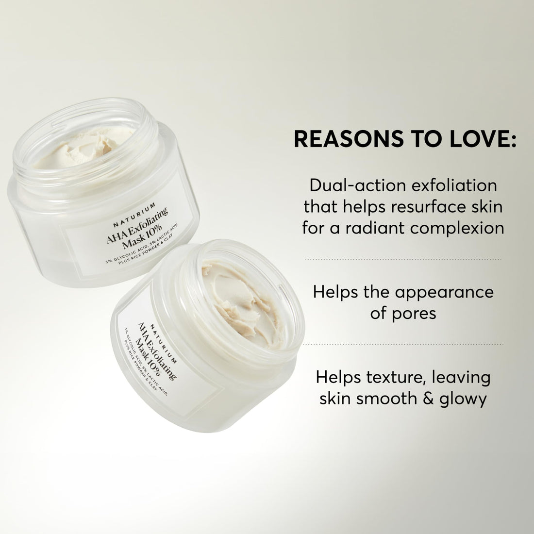 Naturium AHA Exfoliating Mask 10%, Exfoliating Skincare with Glycolic & Lactic Acids, Resurfaces Skin for Radiant Complexion, Vegan & Cruelty-Free, 1.7 oz