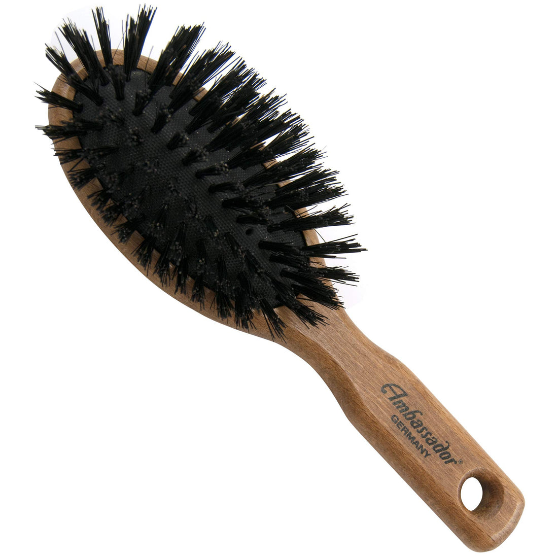 Ambassador Hairbrush, Wood Small Oval Pneumatic, 1 Hairbrush