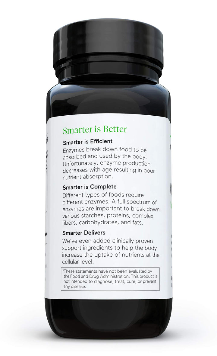 Smarter Nutrition Digestive Enzymes - Daily Gut Health Support with 16 Enzymes for Nutrient Absorption & Meal Time Comfort with Bromelain, Papain, Lactase - 90 Count - 30-Day Supply