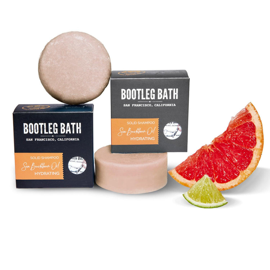 BOOTLEG BATH Hydrating Shampoo and Conditioner Bar with Sea Buckthorn Oil and Aloe Vera Extract, Vegan, Sulfate-Free, Phthalate-Free, Paraben-Free, Eco Friendly, 2.2 oz bar