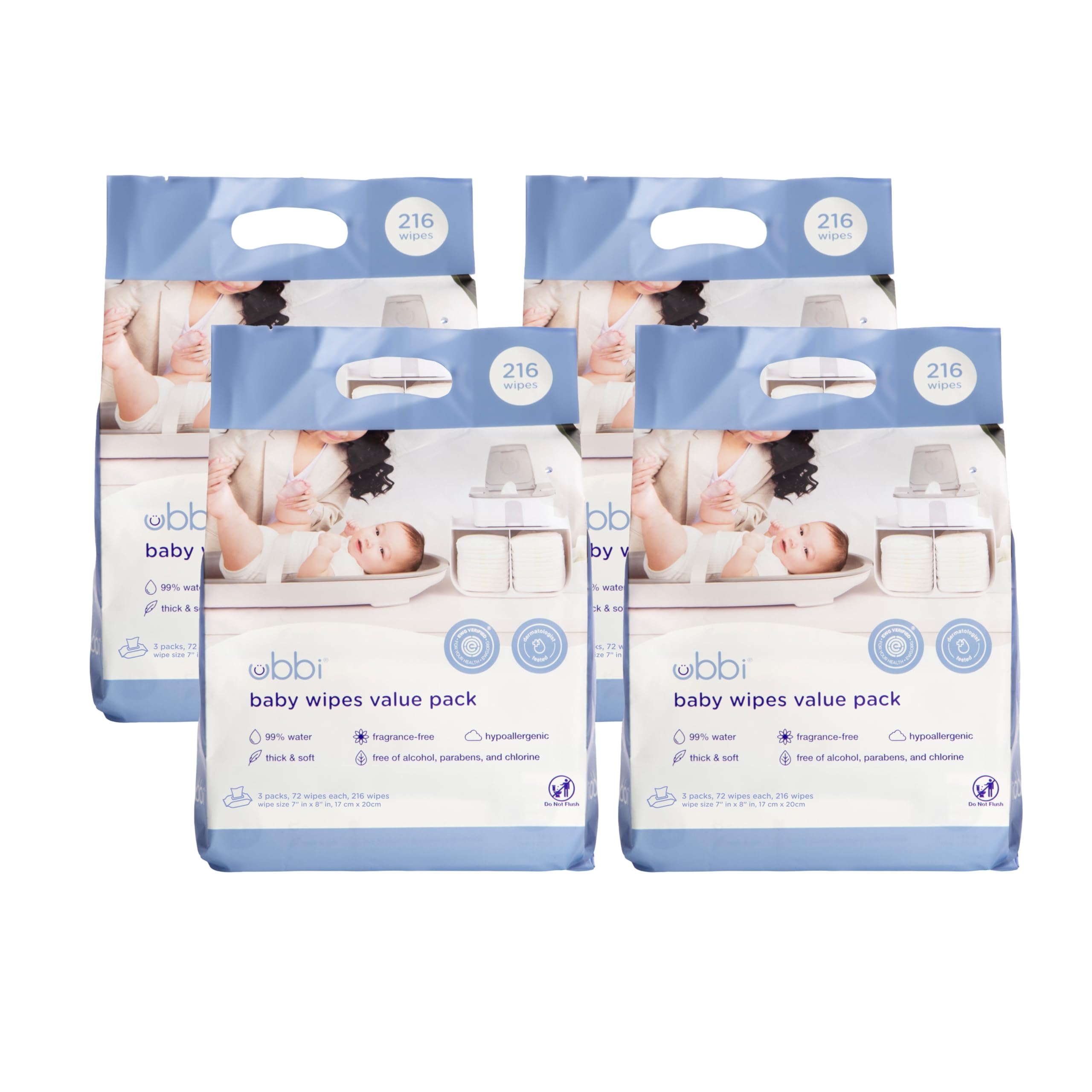 Ubbi Baby Wipes Dispenser, Baby Wipes Case, Baby Wipes Holder with Weighted Plate, Keeps Wipes Fresh and Non-Slip Rubber Feet, Pantone Green