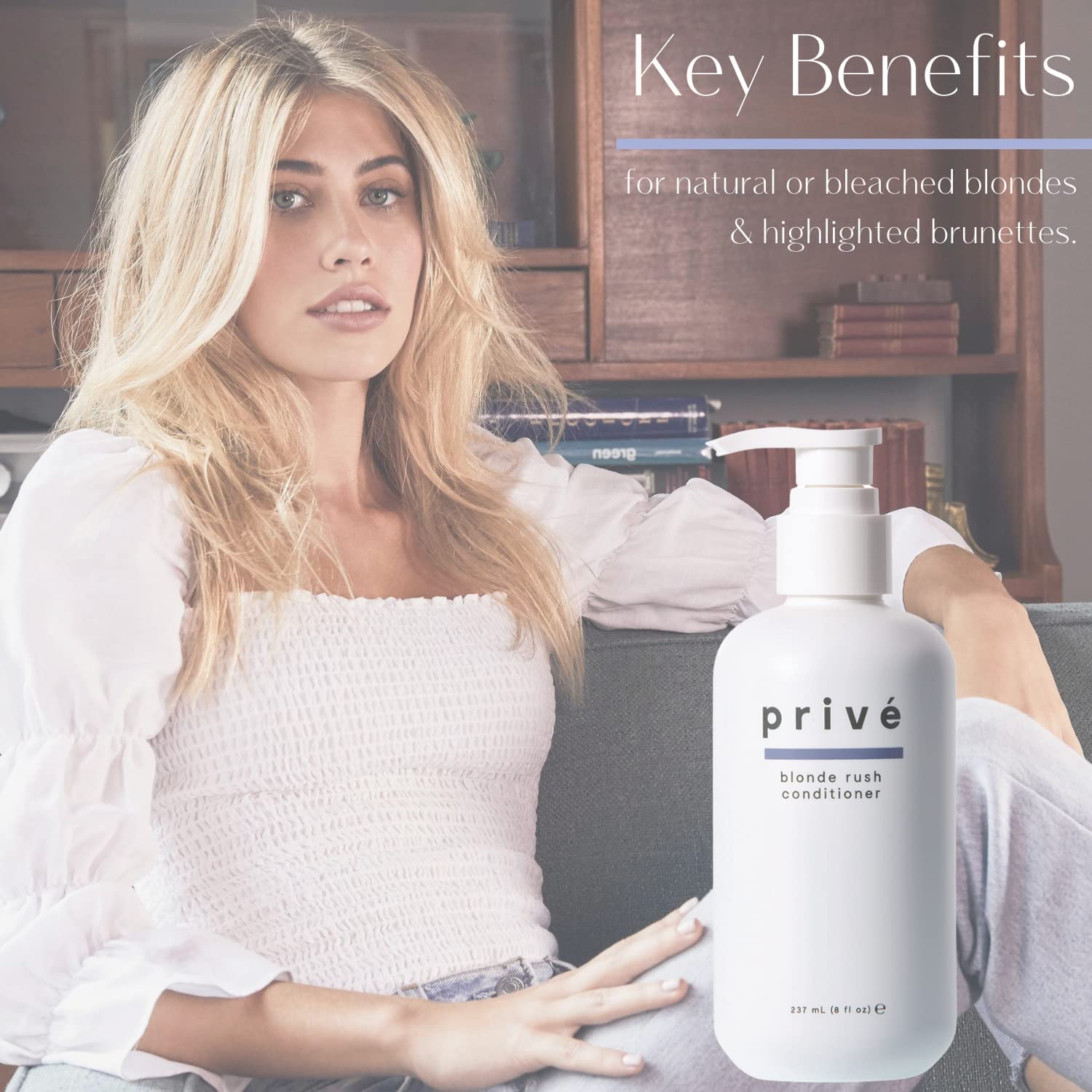 Prive 8 oz: Privé Blonde Rush Conditioner (8 Fluid Ounce/237 Milliliter)-Unparalleled Shine & Nourishment to Your Blonde Hair to Keep Your Blonde Catwalk Cool and Fabulous