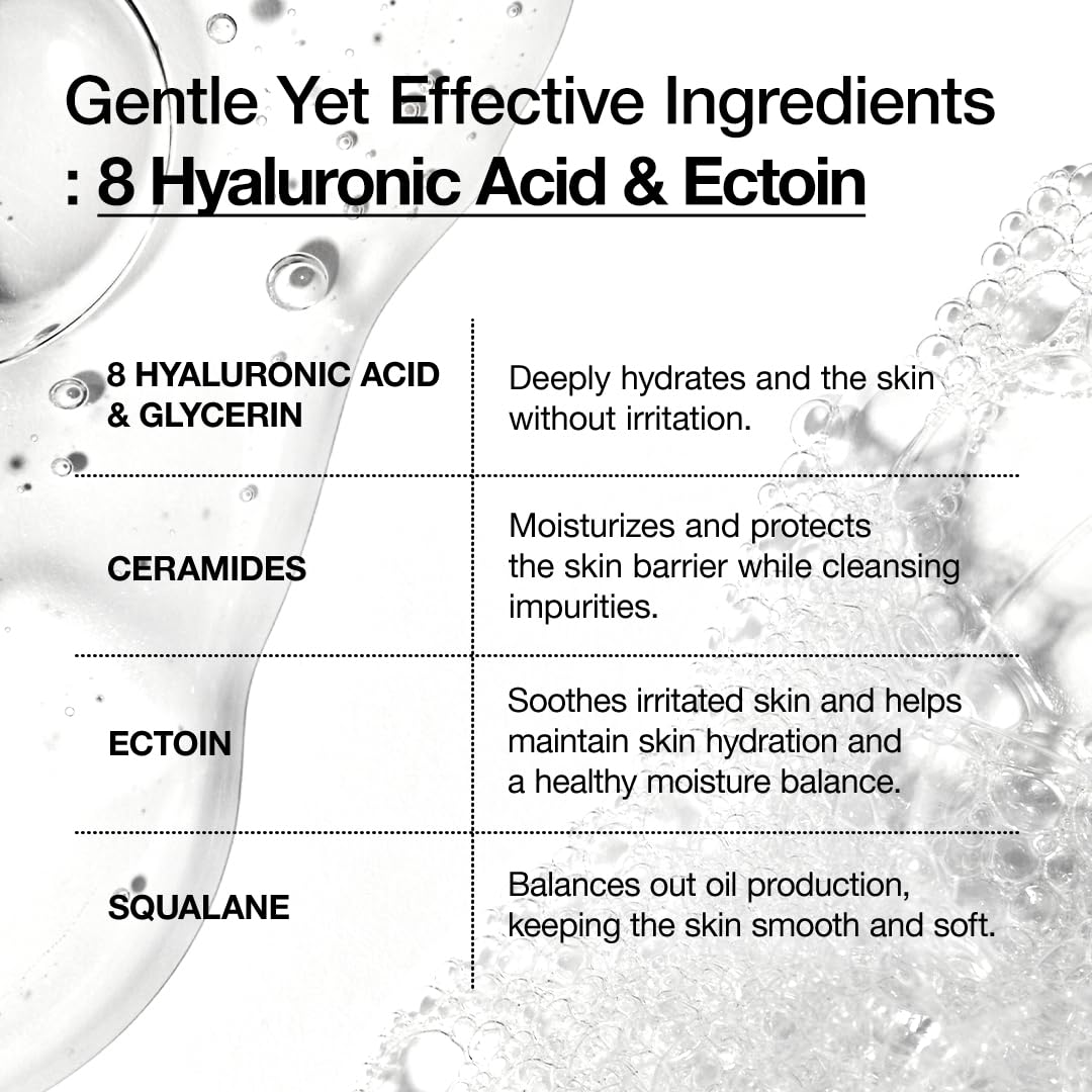 ANUA Moisturizing Gentle Gel Cleanser, Hyaluronic Acid, Squalane, Ceramide, Foaming Facial Korean Cleanser, pH Balance, Daily Hydrating Face Wash, Korean Skincare (150ml/5.07fl oz.)